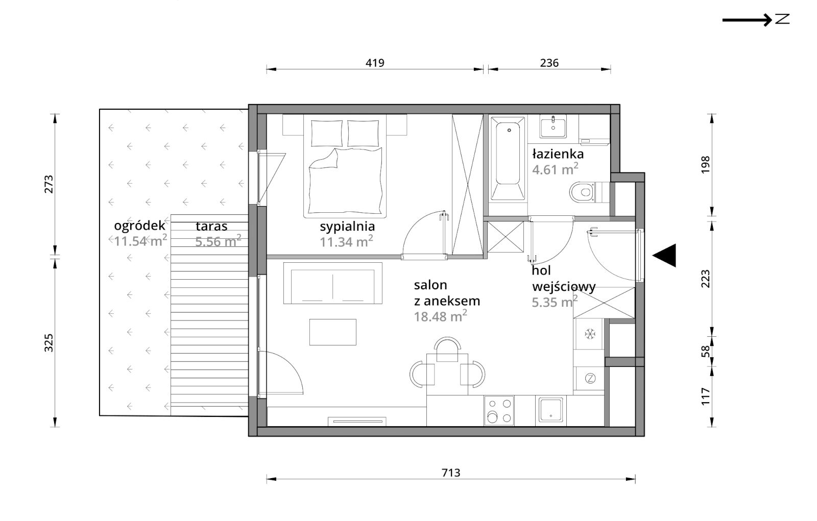 Mieszkanie 39,78 m², parter, oferta nr A/144, Aleje Praskie etap III, Warszawa, Praga Południe, Kamionek, ul. Podskarbińska 32/34-idx