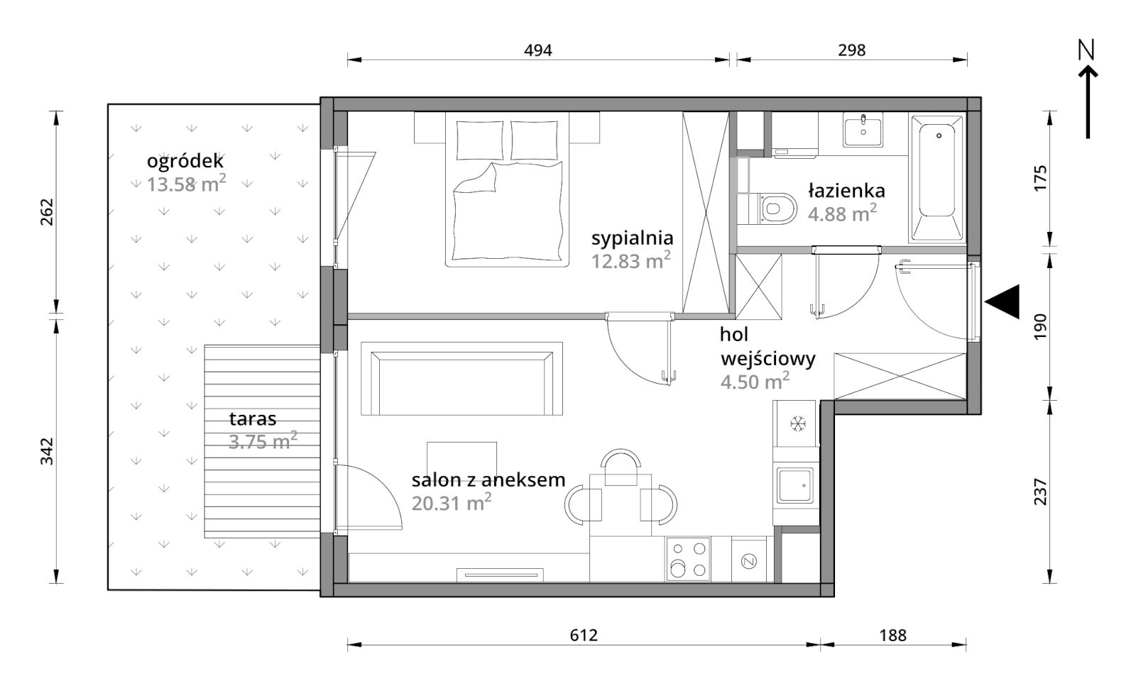 Mieszkanie 42,52 m², parter, oferta nr A/024, Aleje Praskie etap III, Warszawa, Praga Południe, Kamionek, ul. Podskarbińska 32/34-idx