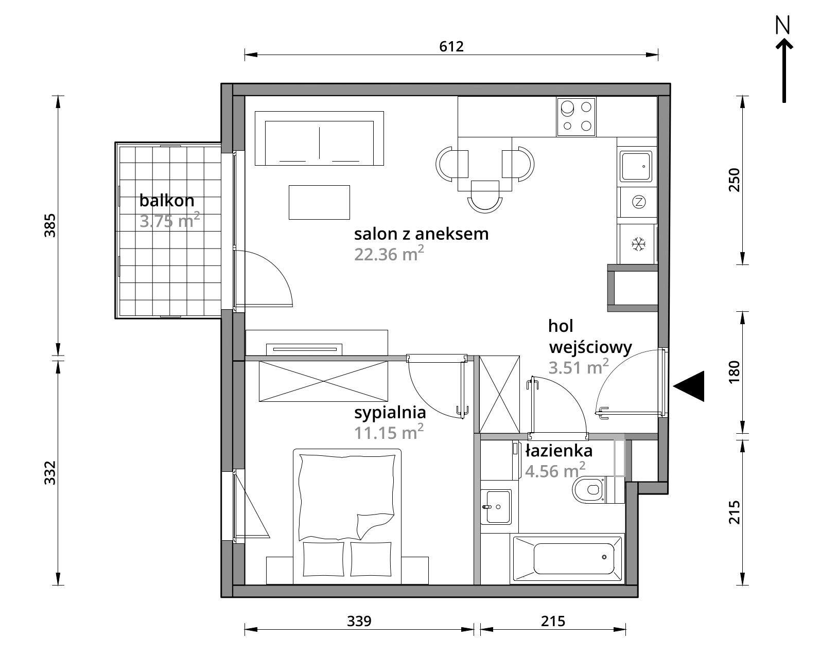 Mieszkanie 41,58 m², piętro 1, oferta nr A/031, Aleje Praskie etap III, Warszawa, Praga Południe, Kamionek, ul. Podskarbińska 32/34-idx