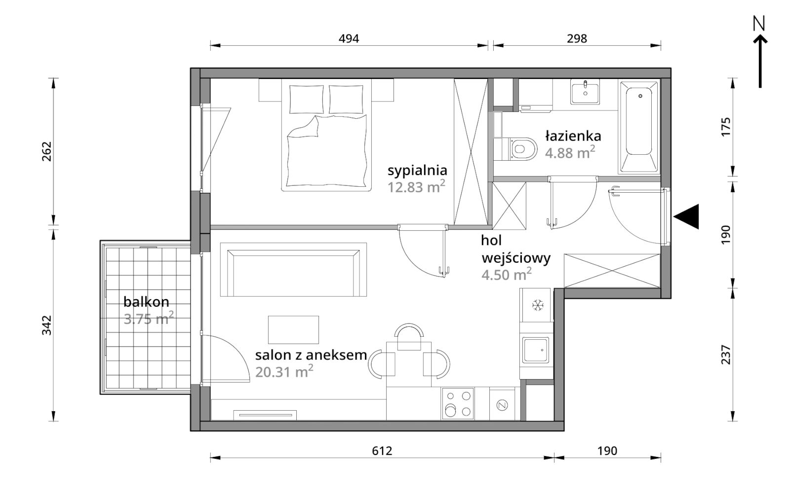 Mieszkanie 42,52 m², piętro 1, oferta nr A/032, Aleje Praskie etap III, Warszawa, Praga Południe, Kamionek, ul. Podskarbińska 32/34-idx