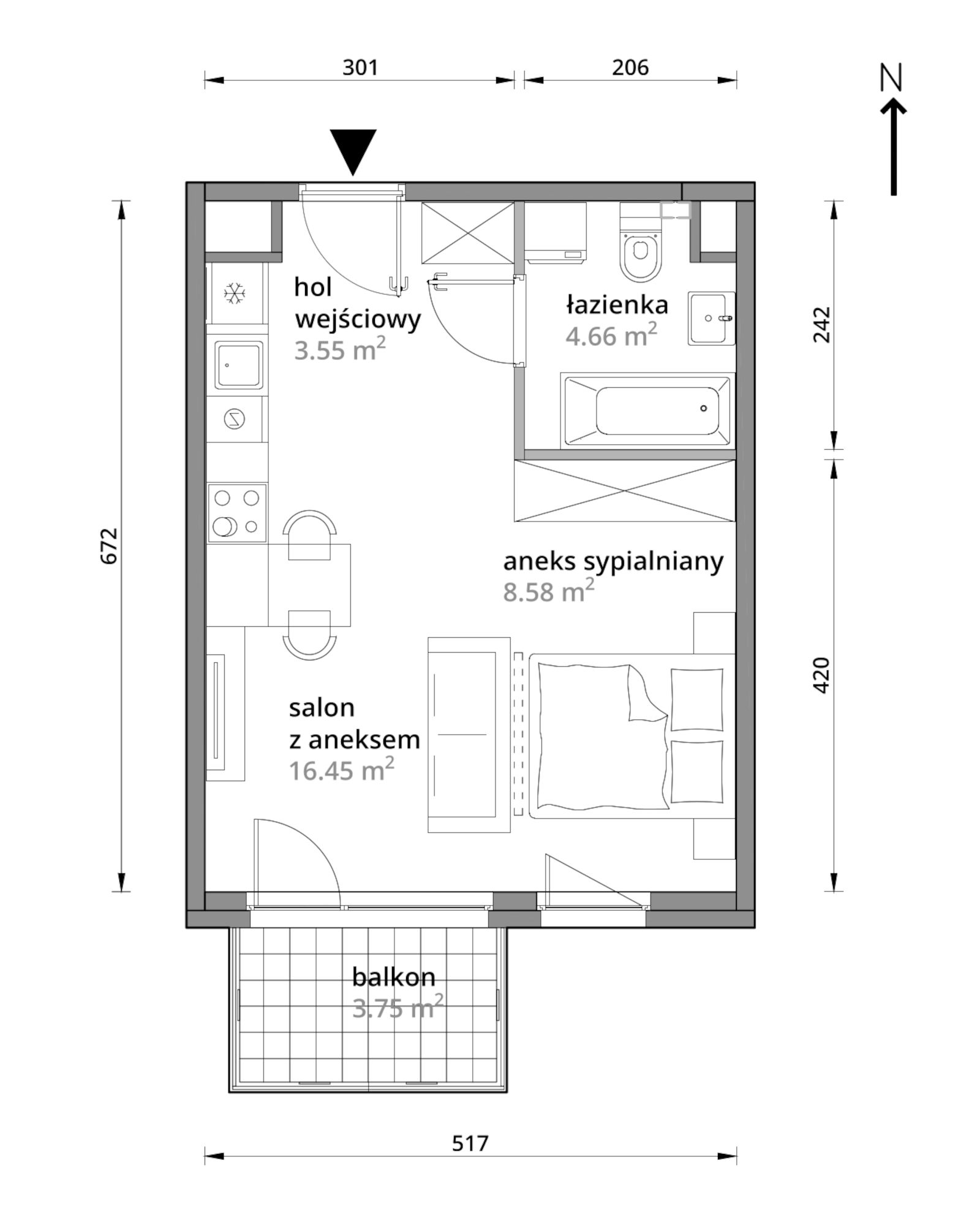 Mieszkanie 33,24 m², piętro 4, oferta nr A/071, Aleje Praskie etap III, Warszawa, Praga Południe, Kamionek, ul. Podskarbińska 32/34-idx