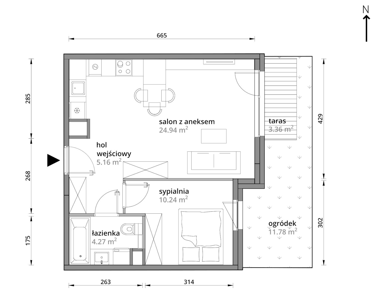 Mieszkanie 44,61 m², parter, oferta nr A/093, Aleje Praskie etap III, Warszawa, Praga Południe, Kamionek, ul. Podskarbińska 32/34-idx