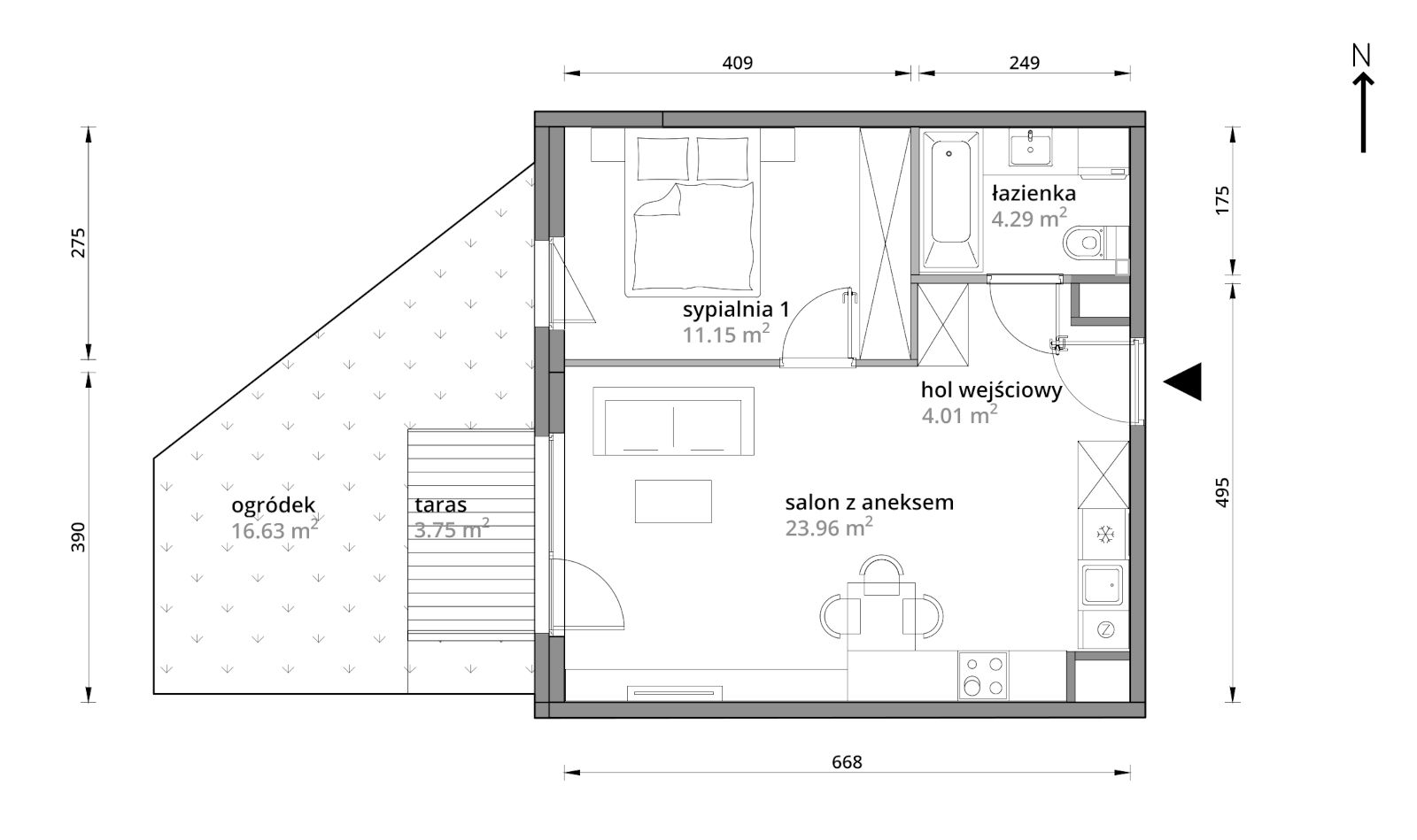 Mieszkanie 43,41 m², parter, oferta nr A/098, Aleje Praskie etap III, Warszawa, Praga Południe, Kamionek, ul. Podskarbińska 32/34-idx