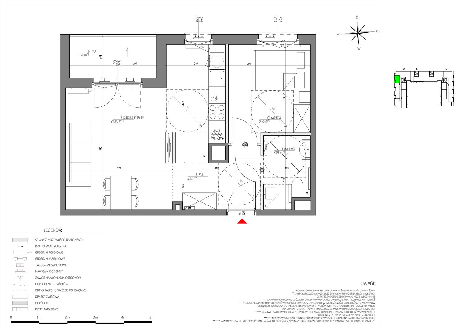 Mieszkanie 43,52 m², piętro 1, oferta nr C/016/M, City Vibe, Kraków, Podgórze, Płaszów, ul. Myśliwska-idx