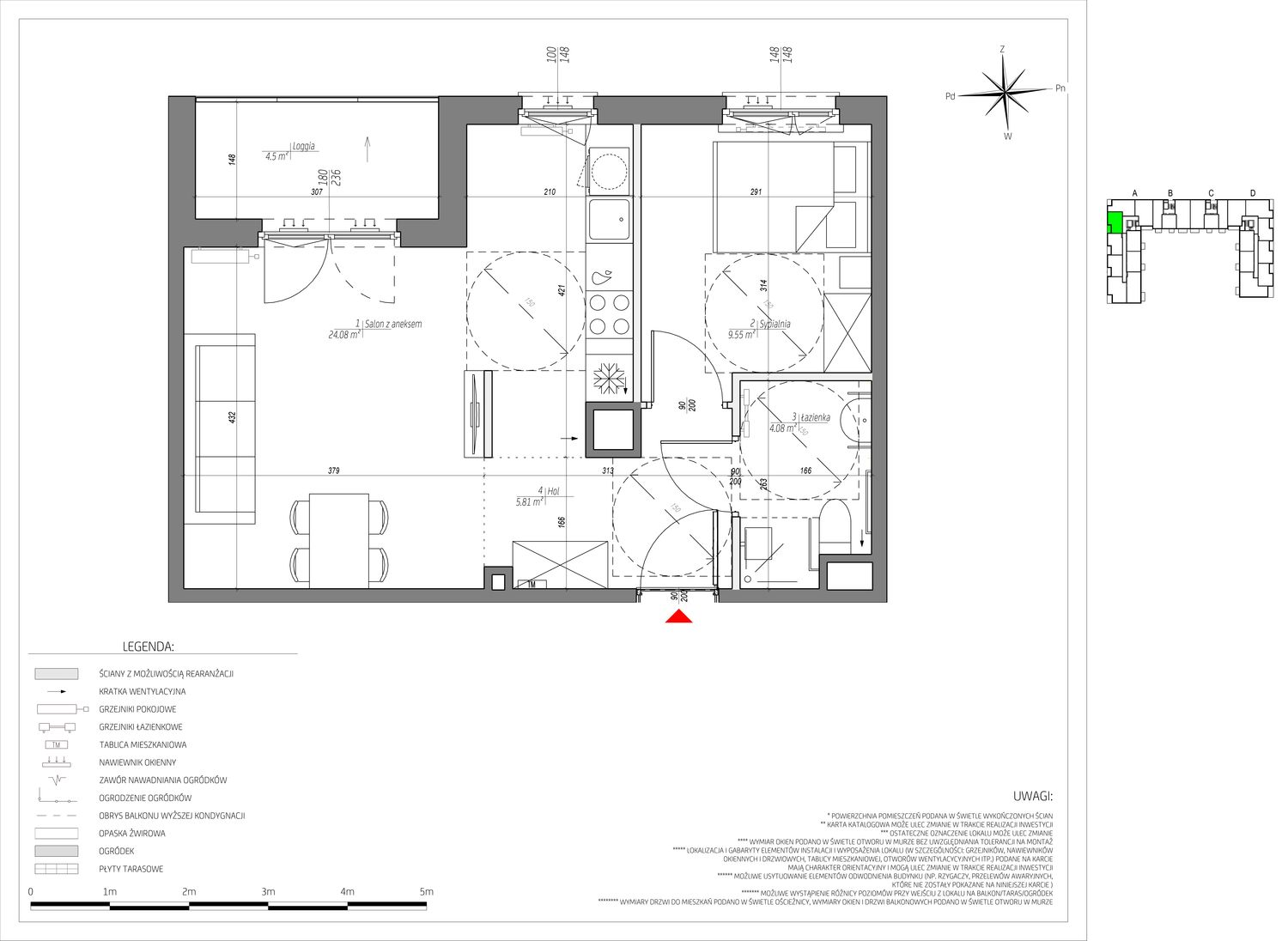 Mieszkanie 43,52 m², piętro 3, oferta nr C/034/M, City Vibe, Kraków, Podgórze, Płaszów, ul. Myśliwska-idx