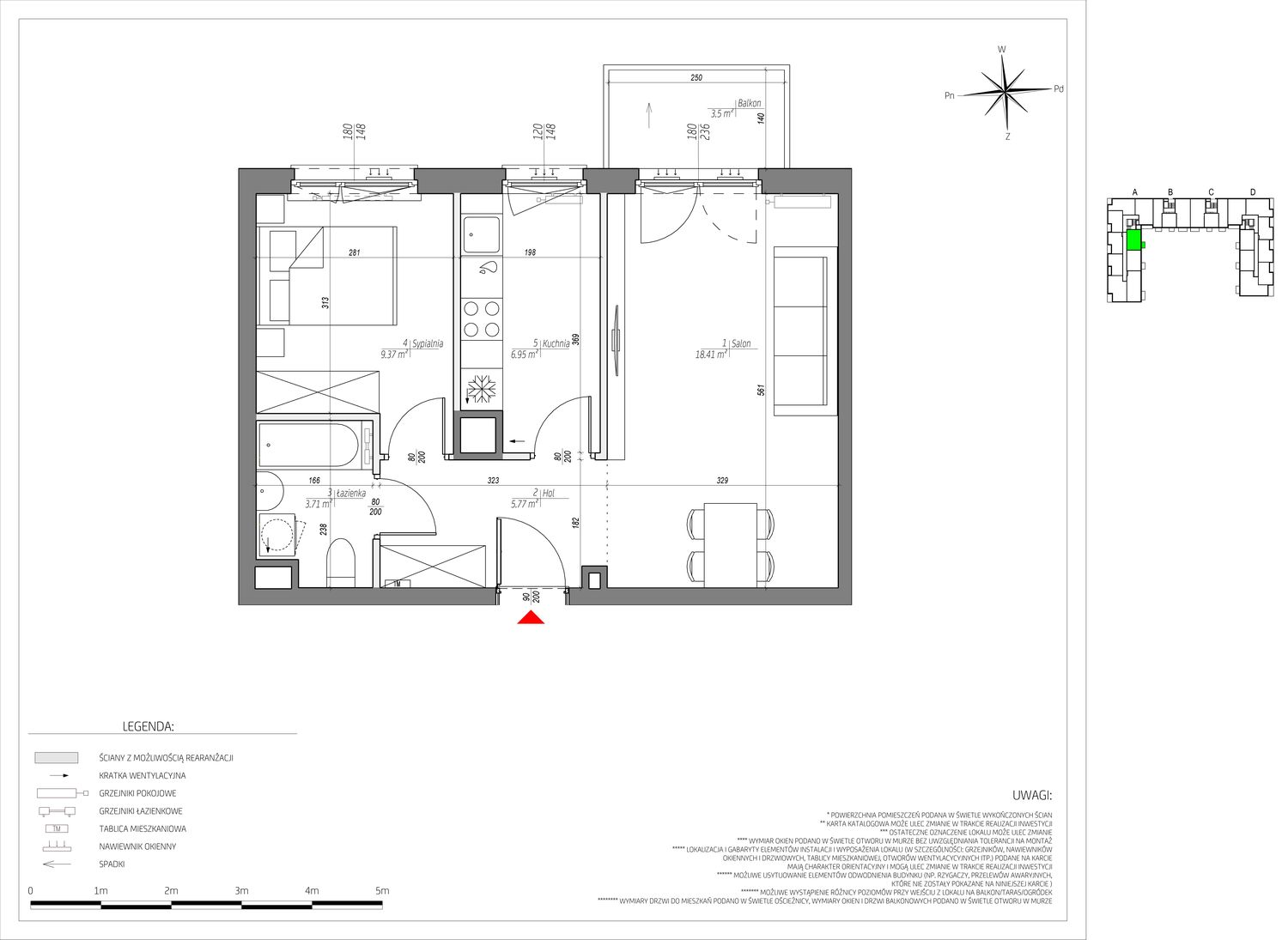 Mieszkanie 44,21 m², piętro 5, oferta nr C/046/M, City Vibe, Kraków, Podgórze, Płaszów, ul. Myśliwska-idx