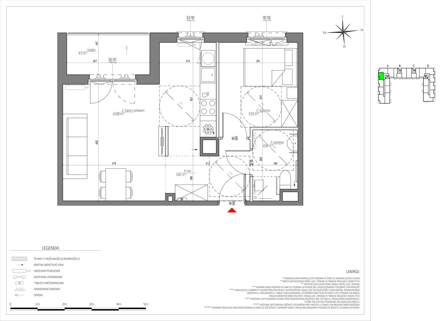 Mieszkanie 43,52 m², piętro 3, oferta nr D/034/M, City Vibe, Kraków, Podgórze, Płaszów, ul. Myśliwska-idx