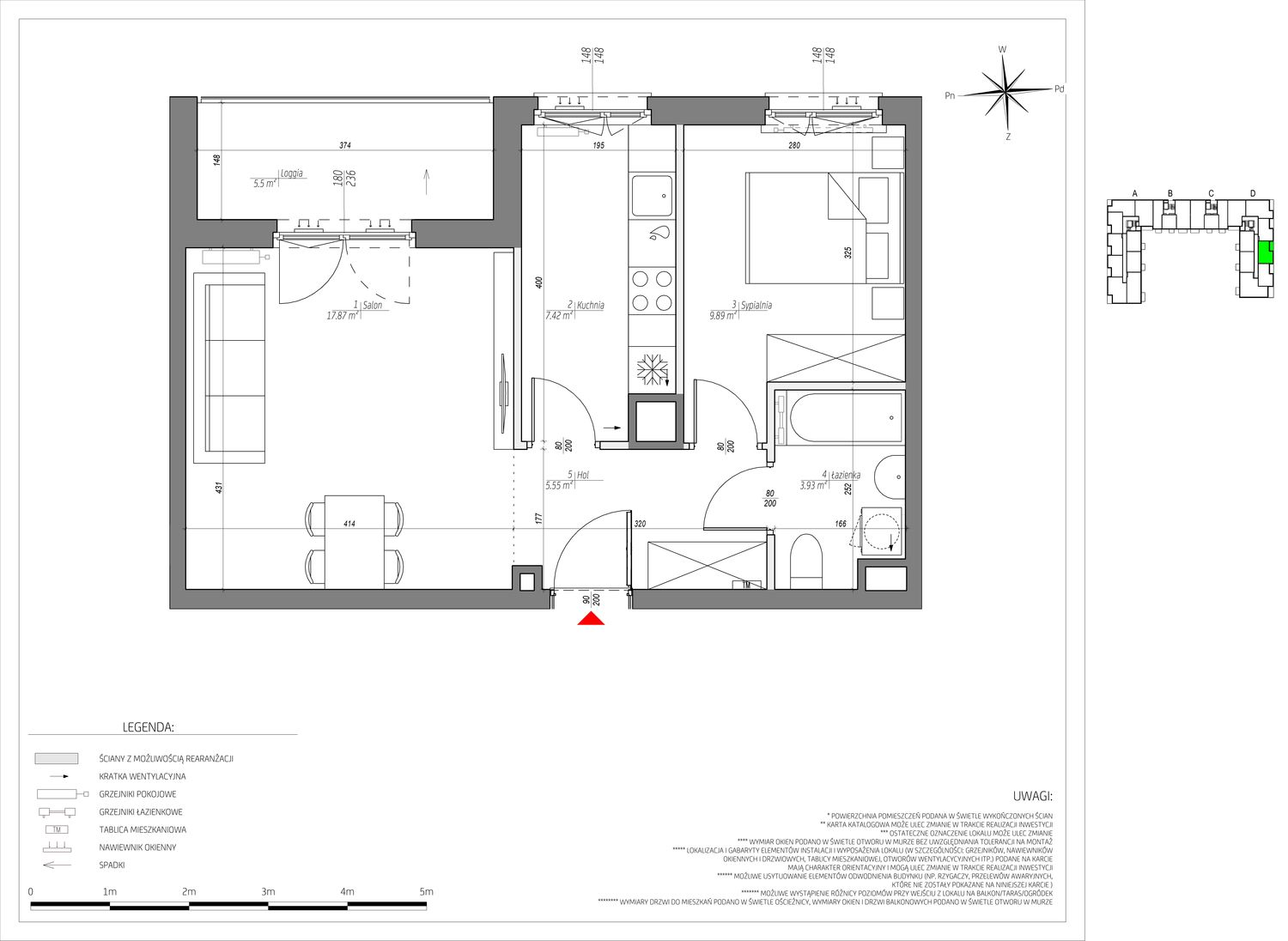 Mieszkanie 44,66 m², piętro 4, oferta nr D/125/M, City Vibe, Kraków, Podgórze, Płaszów, ul. Myśliwska-idx