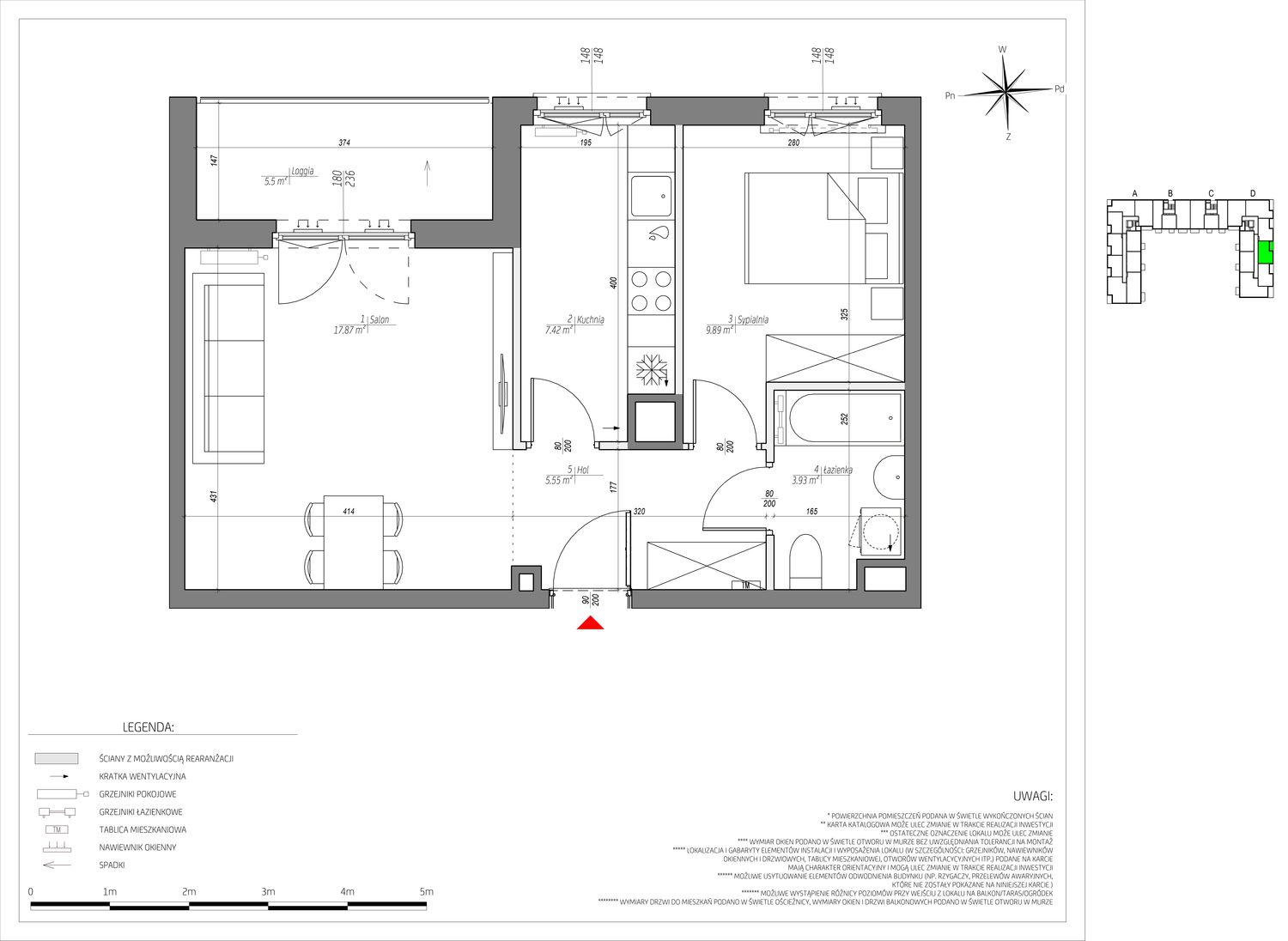 Mieszkanie 44,66 m², piętro 5, oferta nr D/133/M, City Vibe, Kraków, Podgórze, Płaszów, ul. Myśliwska-idx