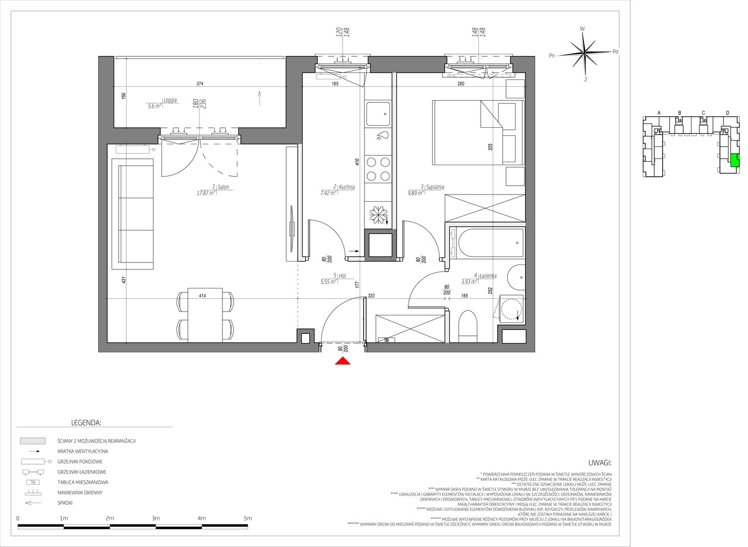 Mieszkanie 44,66 m², piętro 5, oferta nr D/134/M, City Vibe, Kraków, Podgórze, Płaszów, ul. Myśliwska-idx