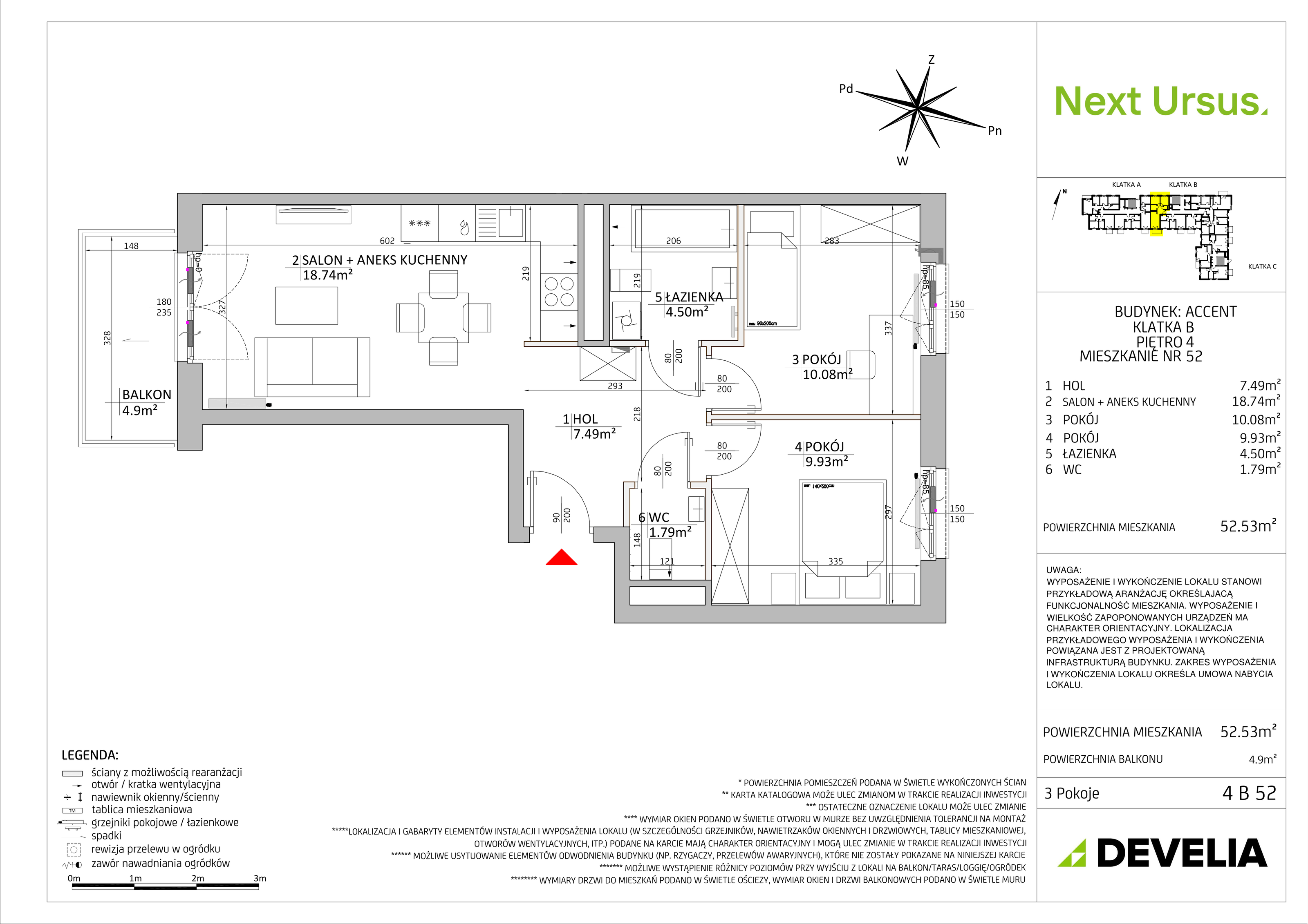 Mieszkanie 52,57 m², piętro 4, oferta nr AC/4B52, Next Ursus, Warszawa, Ursus, Szamoty, ul. Posag 7 Panien 18-idx