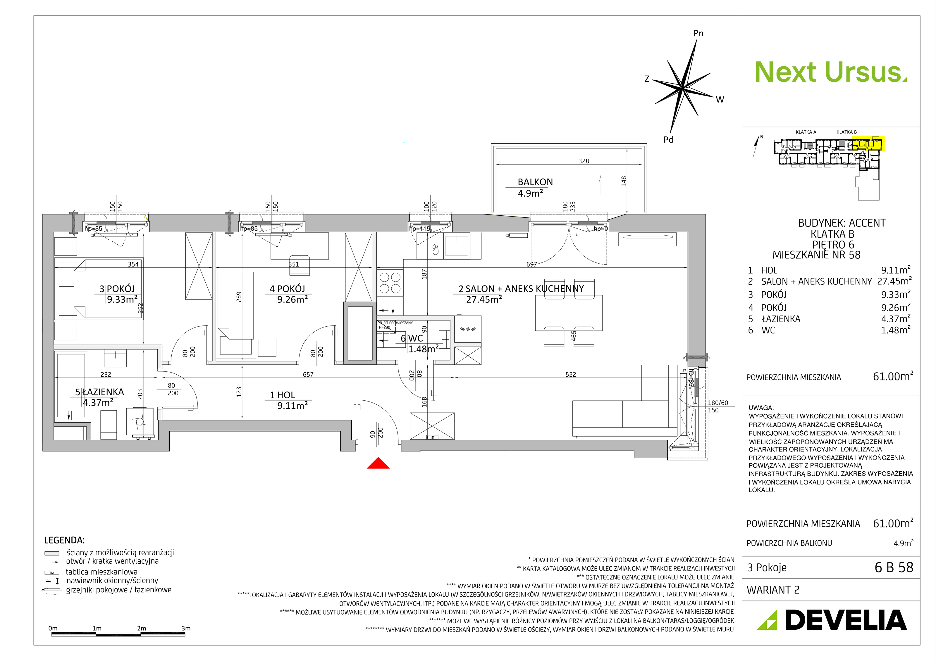 Mieszkanie 61,04 m², piętro 6, oferta nr AC/6B58, Next Ursus, Warszawa, Ursus, Szamoty, ul. Posag 7 Panien 18-idx