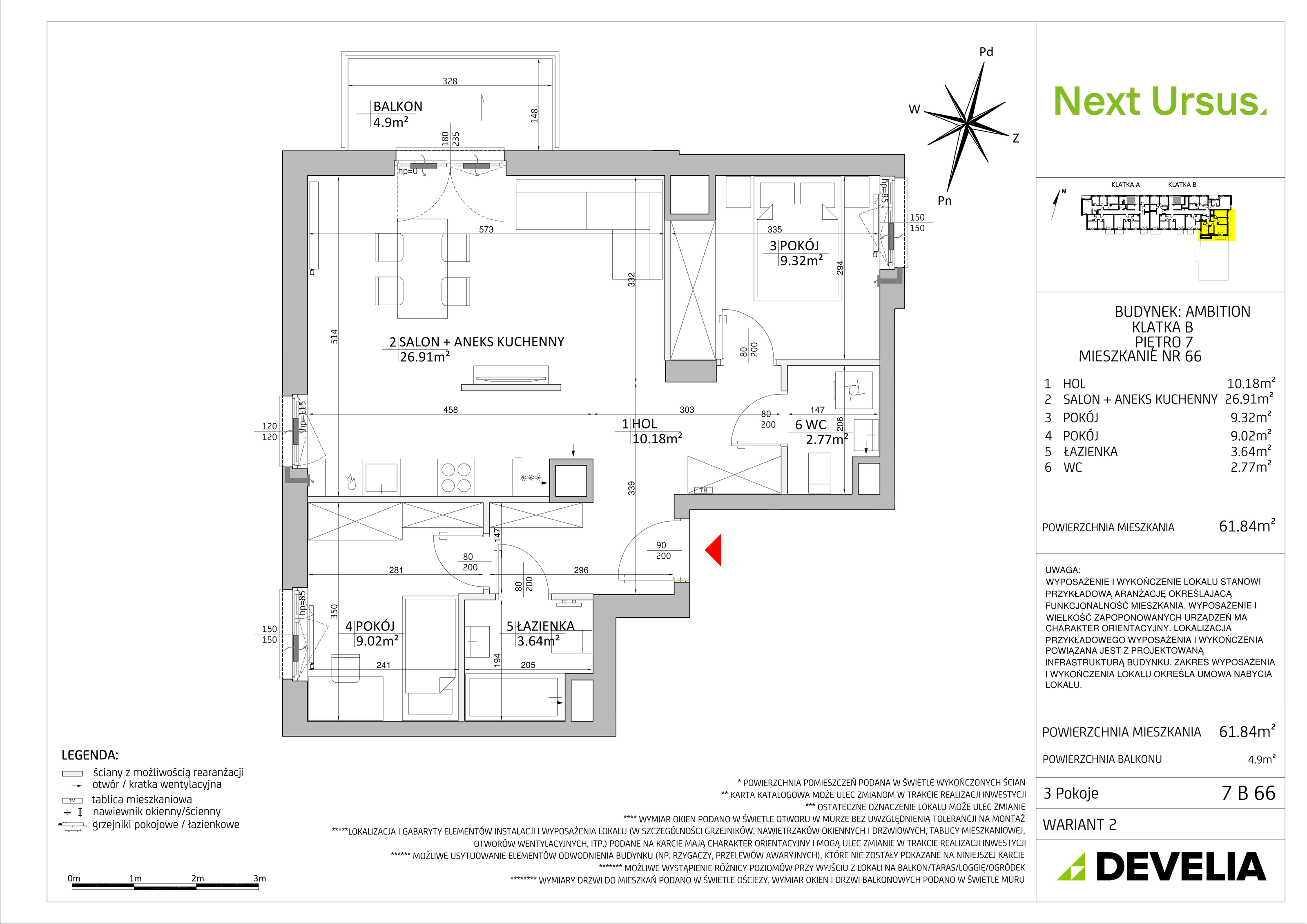 Mieszkanie 61,86 m², piętro 7, oferta nr AM/7B66, Next Ursus, Warszawa, Ursus, Szamoty, ul. Posag 7 Panien 18-idx