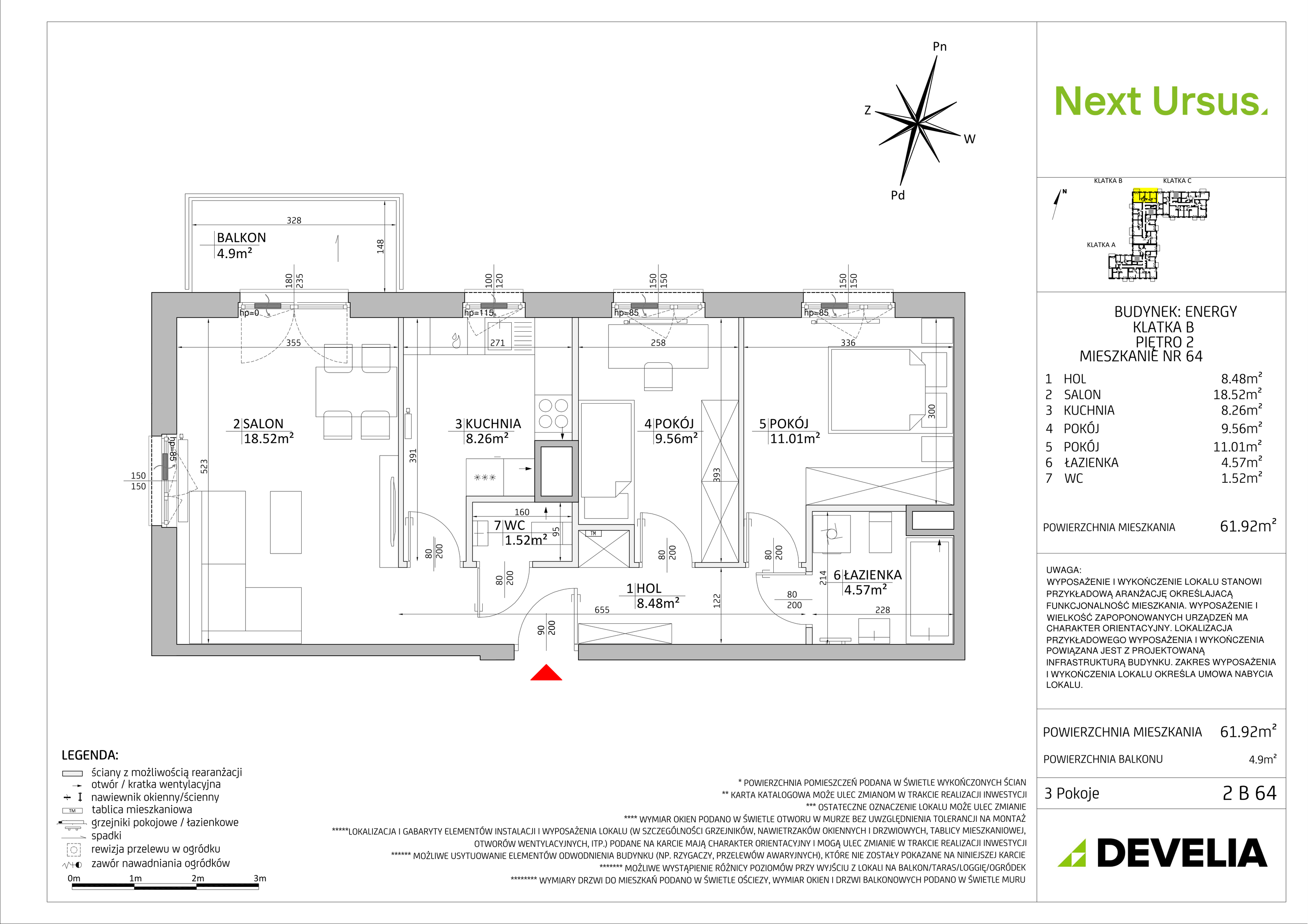 Mieszkanie 61,91 m², piętro 2, oferta nr EN/2B64, Next Ursus, Warszawa, Ursus, Szamoty, ul. Posag 7 Panien 18-idx