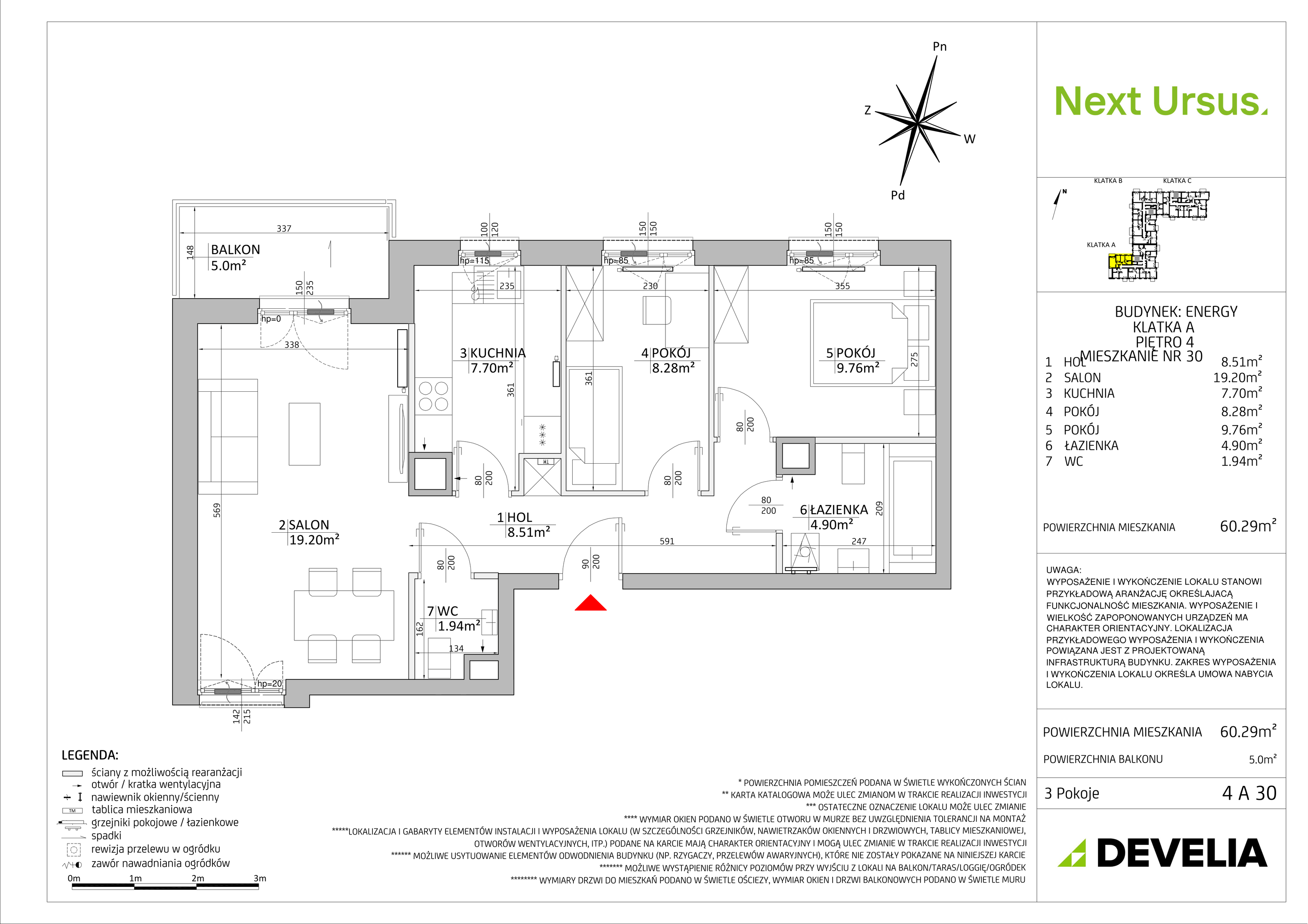 Mieszkanie 60,35 m², piętro 4, oferta nr EN/4A30, Next Ursus, Warszawa, Ursus, Szamoty, ul. Posag 7 Panien 18-idx