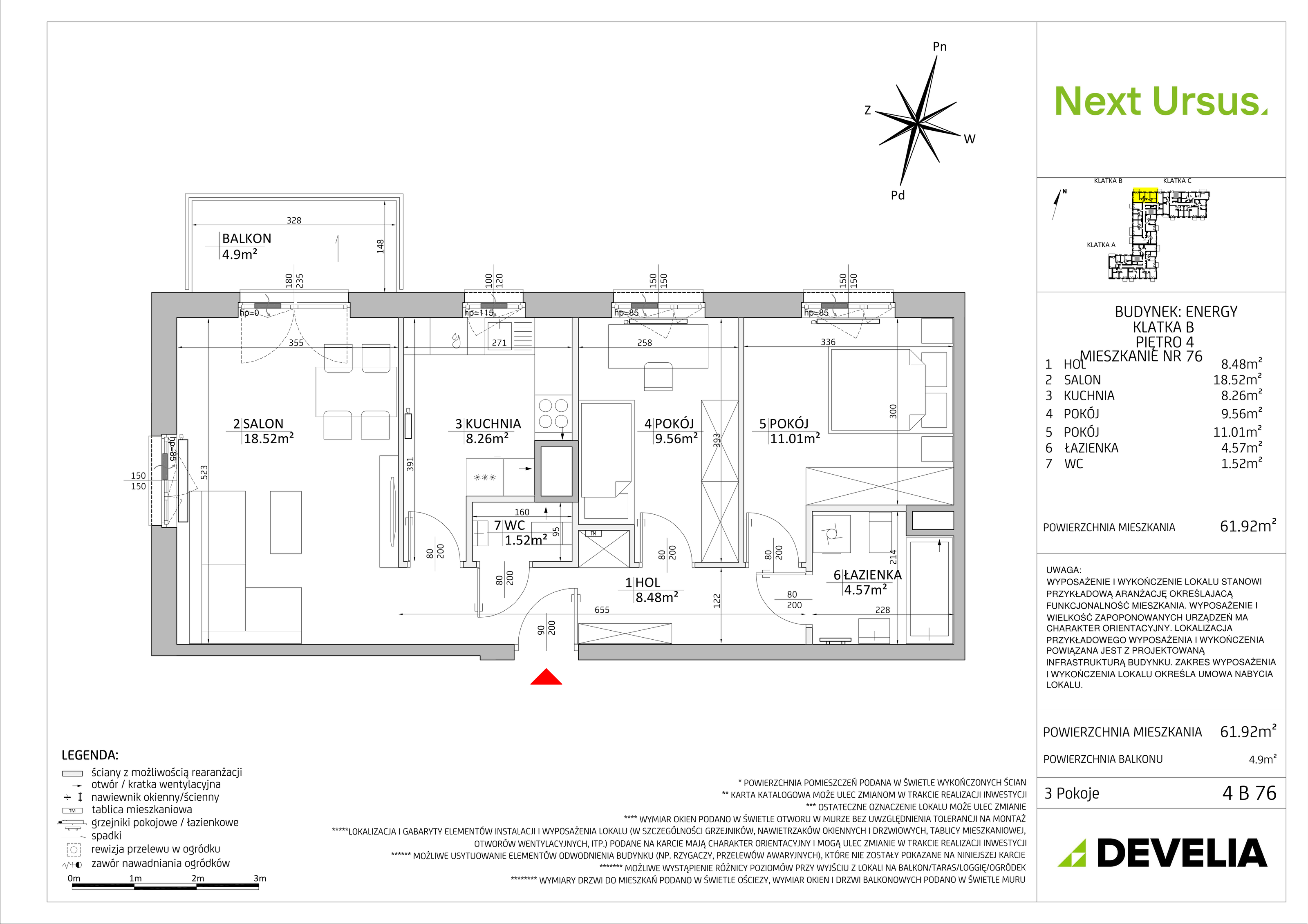 Mieszkanie 61,94 m², piętro 4, oferta nr EN/4B76, Next Ursus, Warszawa, Ursus, Szamoty, ul. Posag 7 Panien 18-idx