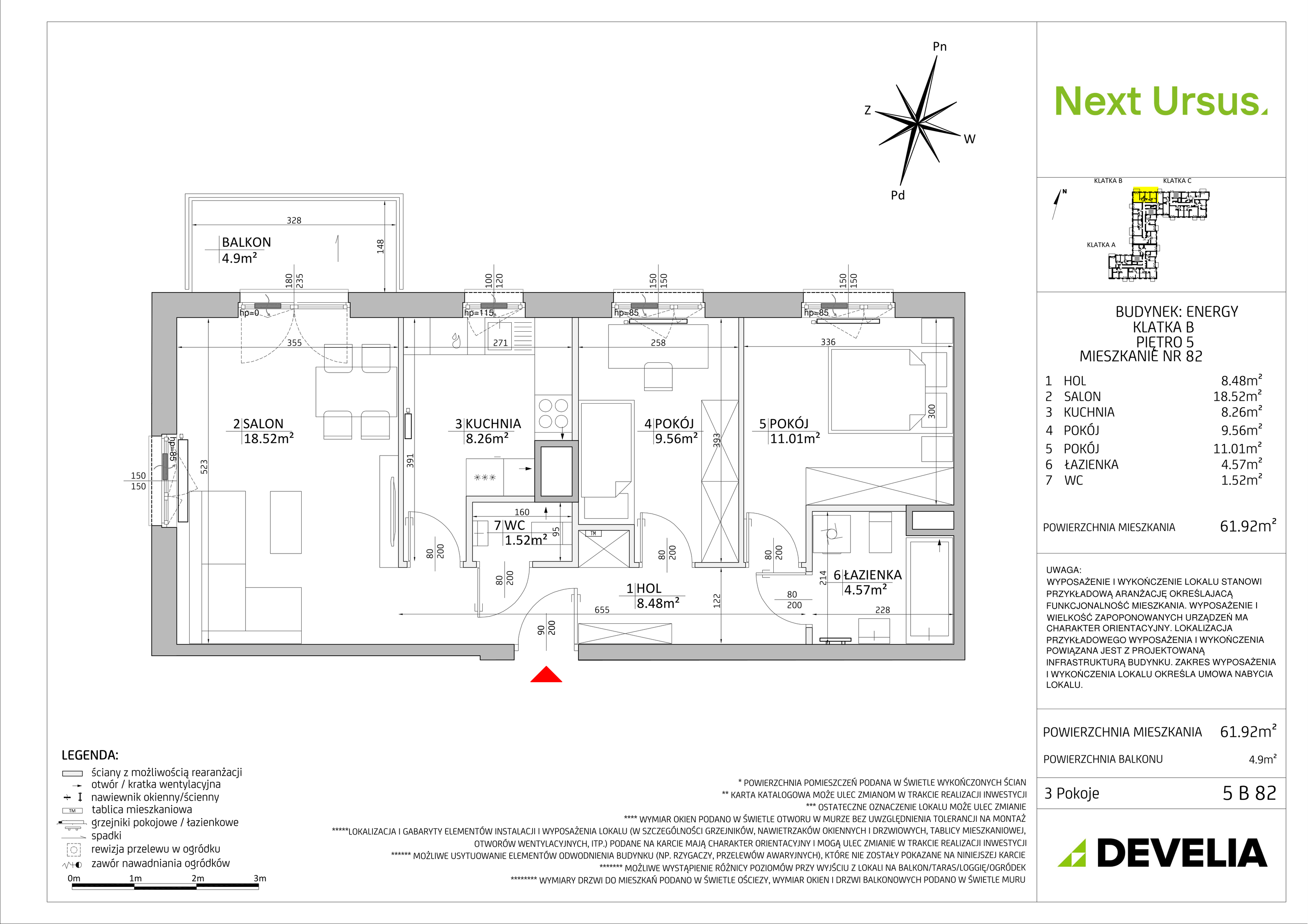 Mieszkanie 61,89 m², piętro 5, oferta nr EN/5B82, Next Ursus, Warszawa, Ursus, Szamoty, ul. Posag 7 Panien 18-idx