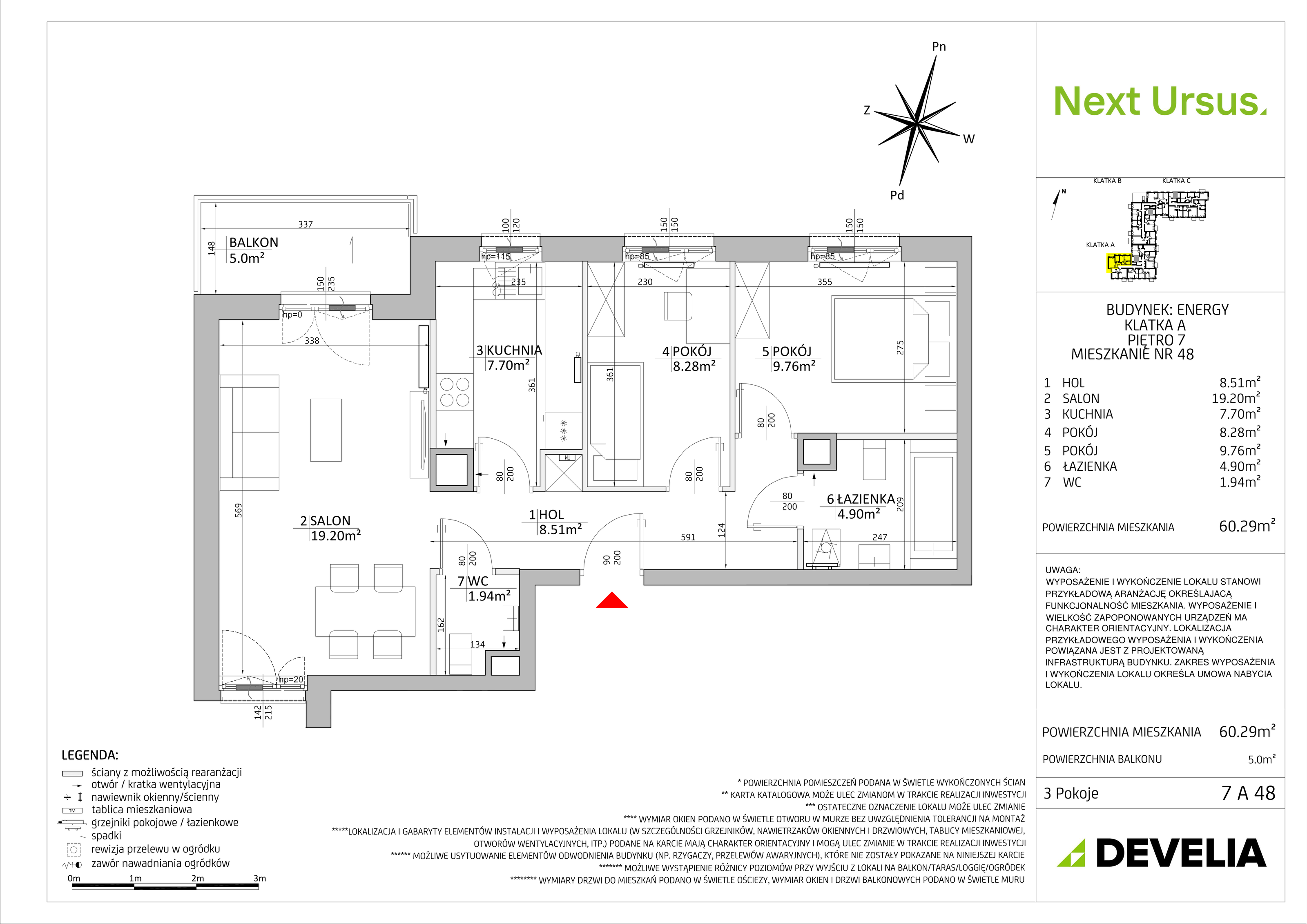 Mieszkanie 60,26 m², piętro 7, oferta nr EN/7A48, Next Ursus, Warszawa, Ursus, Szamoty, ul. Posag 7 Panien 18-idx