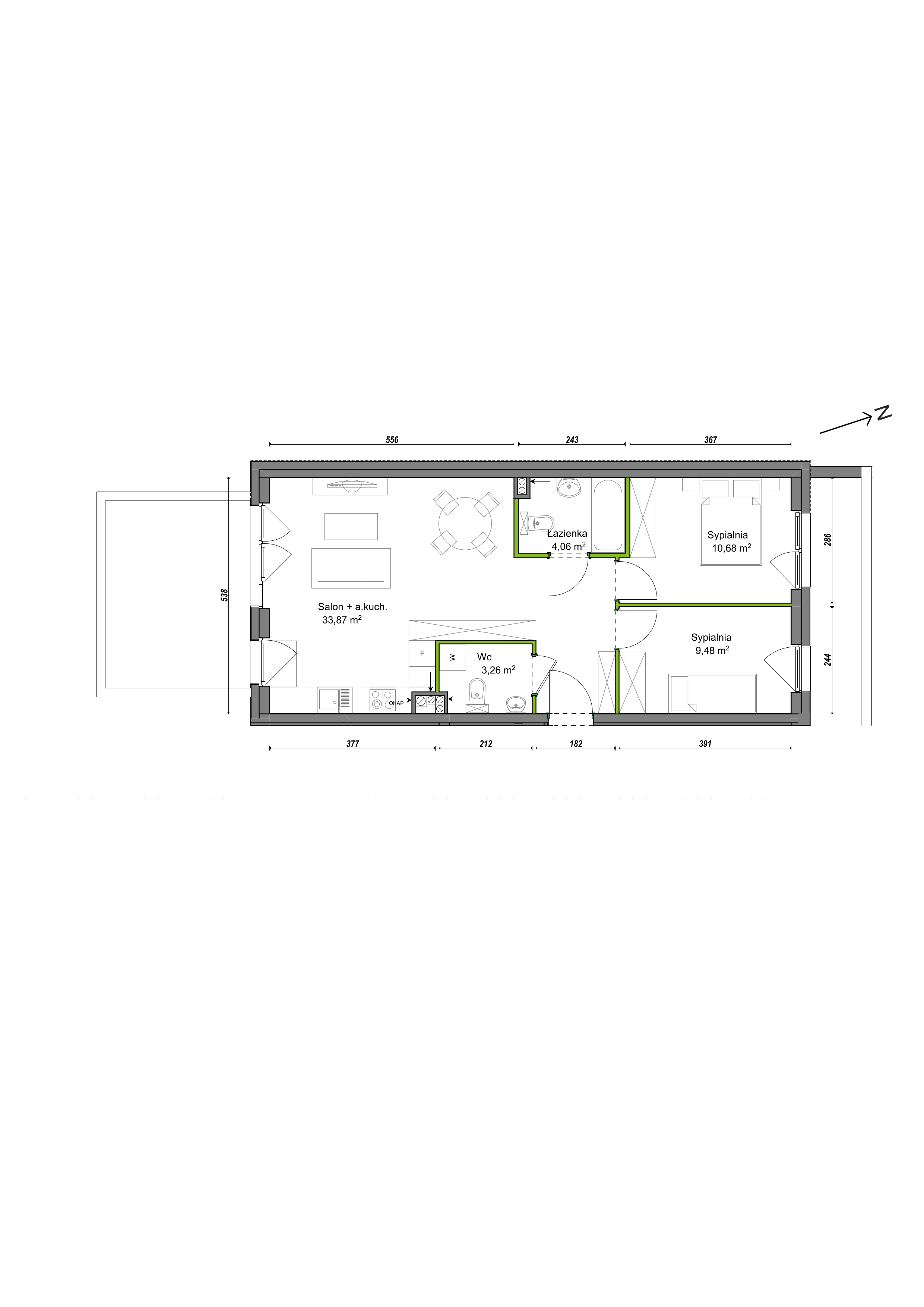 Mieszkanie 61,35 m², parter, oferta nr B1/D/01, Orawska Vita, Wrocław, Ołtaszyn, Krzyki, ul. Orawska 73-idx