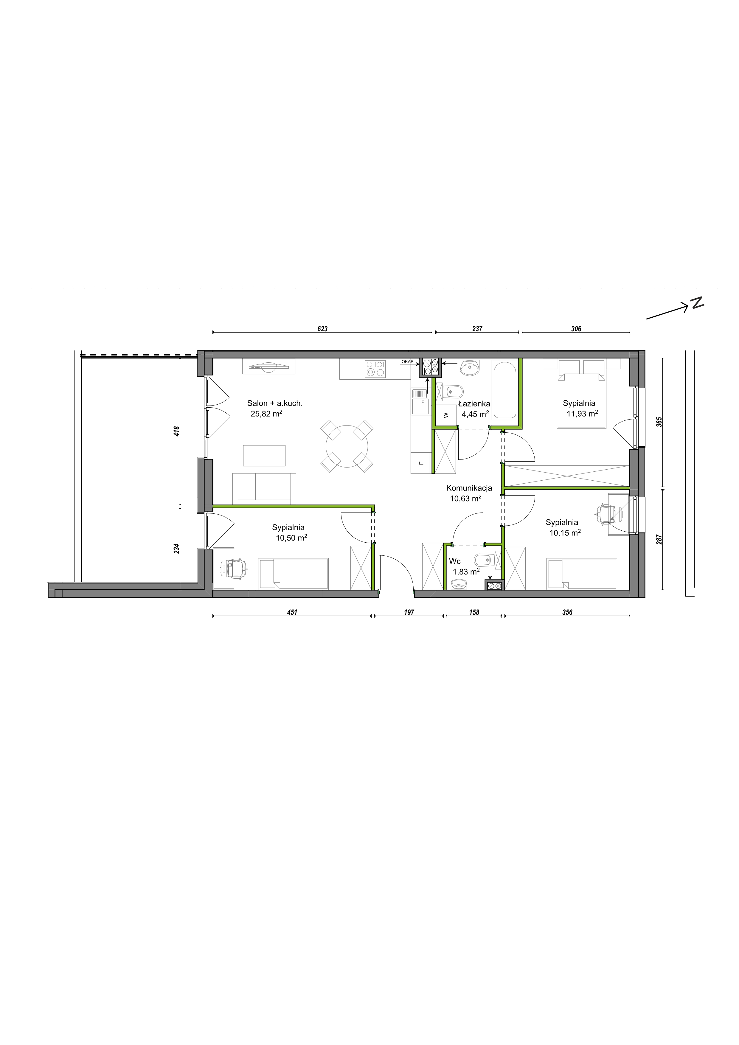 Mieszkanie 75,31 m², parter, oferta nr B2/F/01, Orawska Vita, Wrocław, Ołtaszyn, Krzyki, ul. Orawska 73-idx