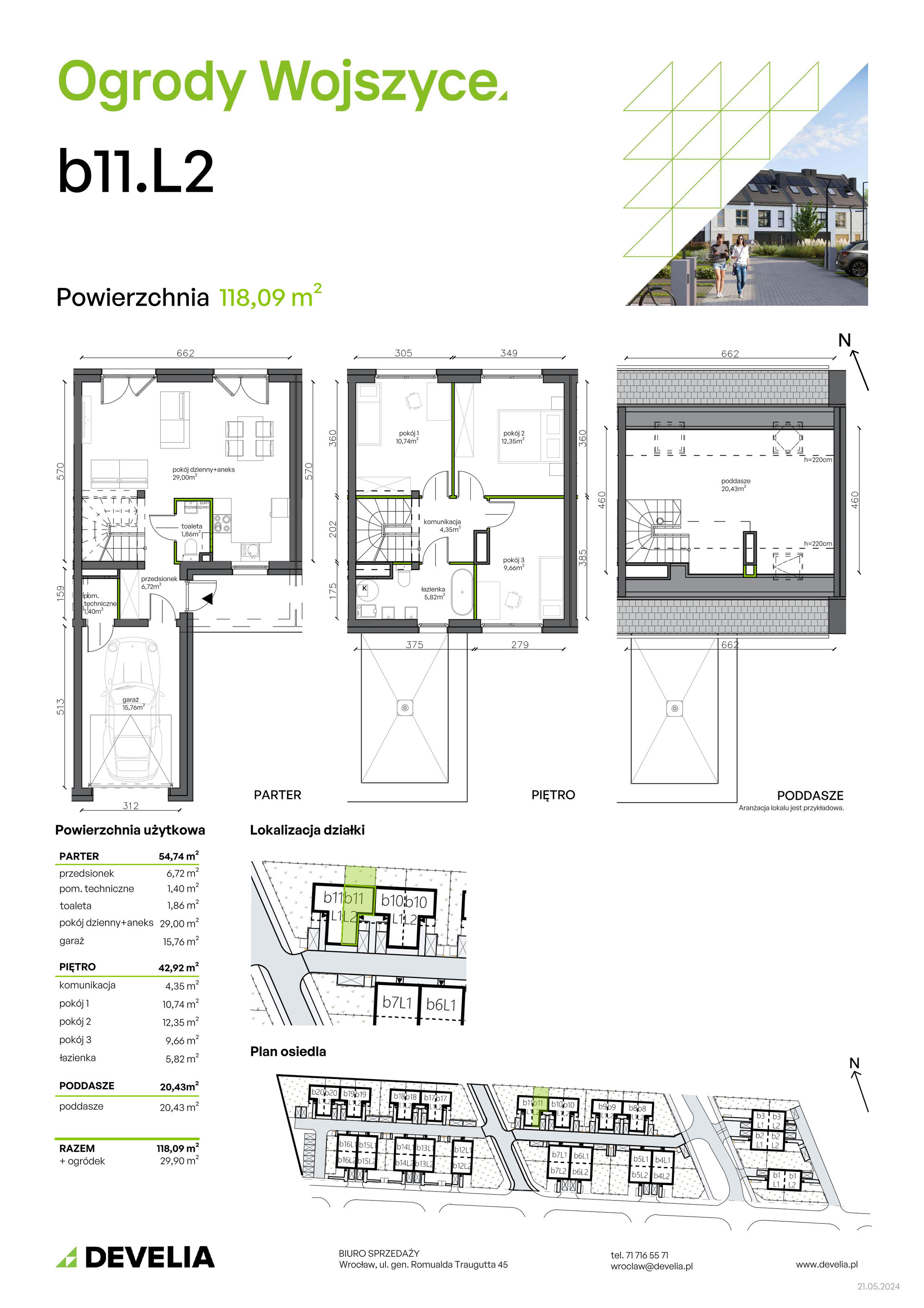 Dom 118,09 m², oferta nr b11.L2, Ogrody Wojszyce 2, Wrocław, Wojszyce, Krzyki, ul. Adama Kopycińskiego-idx