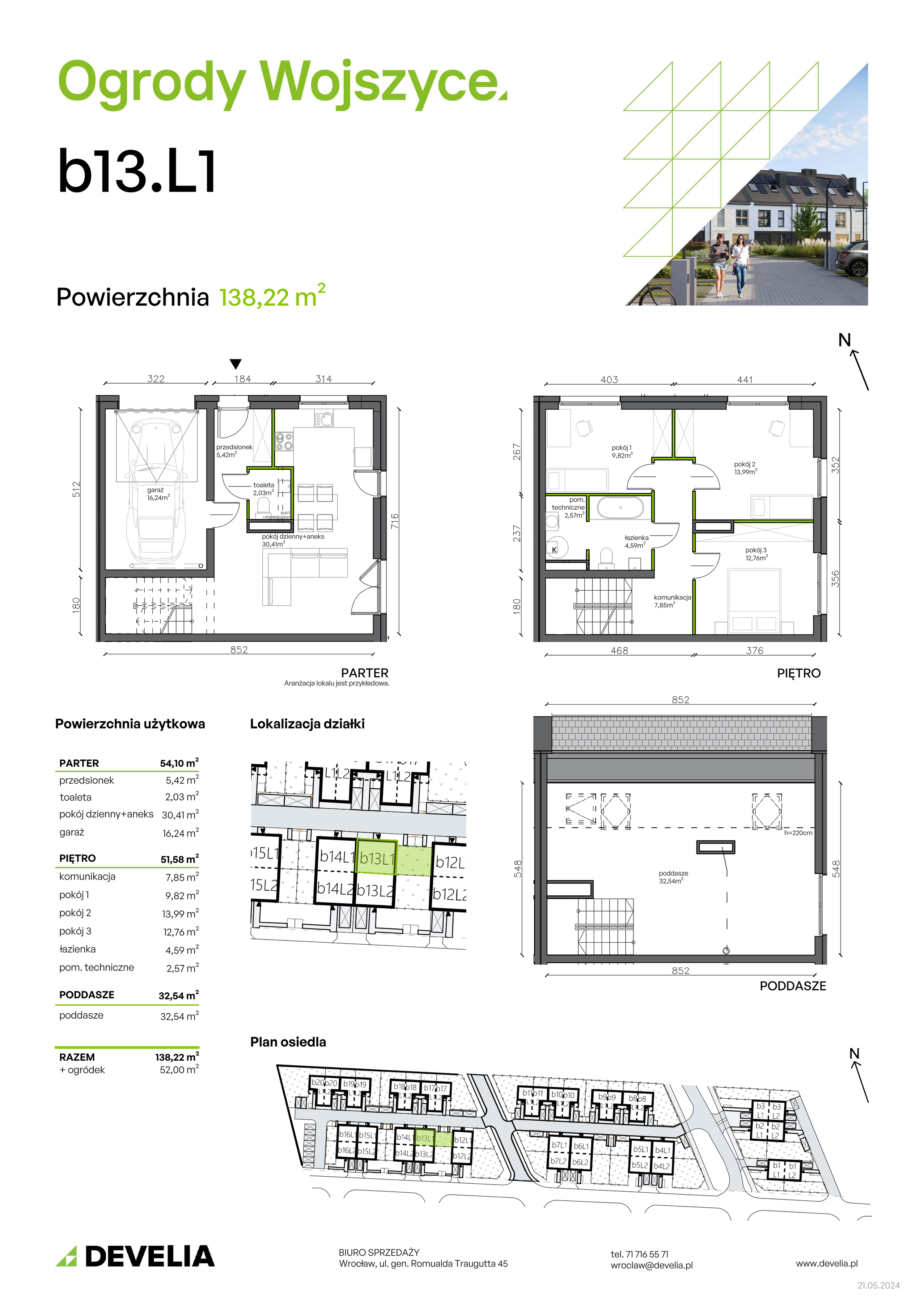 Dom 138,22 m², oferta nr b13.L1, Ogrody Wojszyce 2, Wrocław, Wojszyce, Krzyki, ul. Adama Kopycińskiego-idx