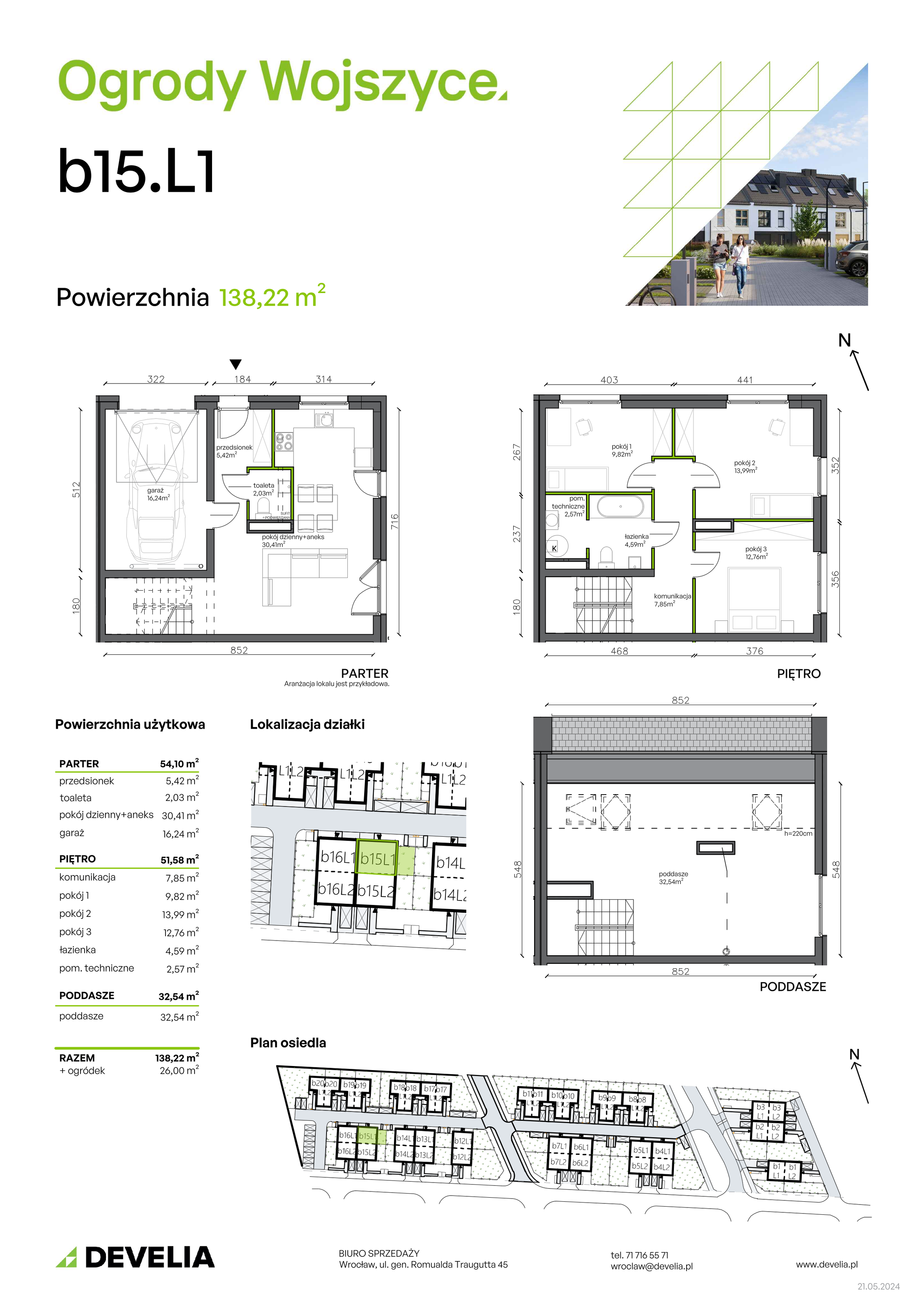 Dom 138,22 m², oferta nr b15.L1, Ogrody Wojszyce 2, Wrocław, Wojszyce, Krzyki, ul. Adama Kopycińskiego-idx