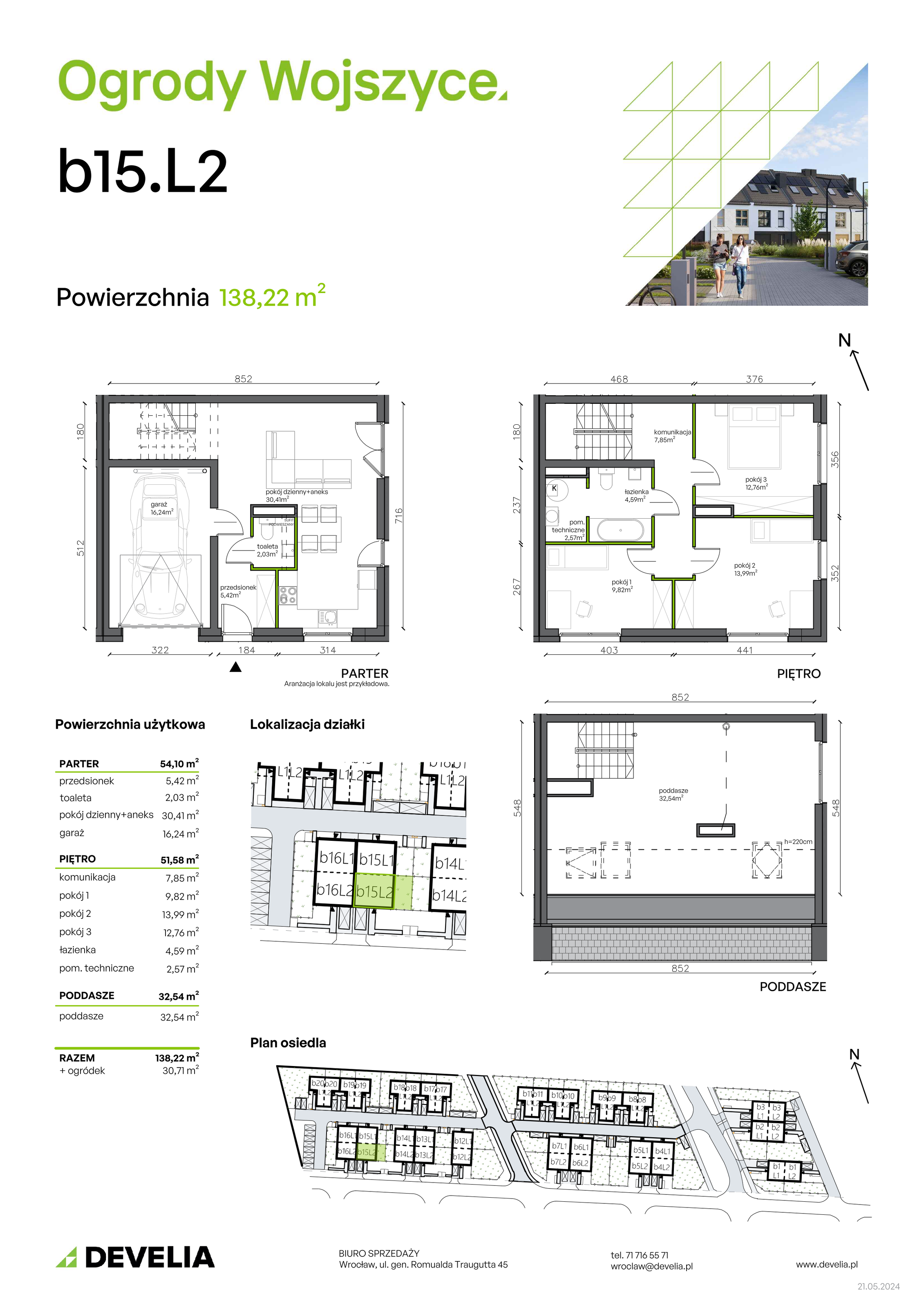 Dom 138,22 m², oferta nr b15.L2, Ogrody Wojszyce 2, Wrocław, Wojszyce, Krzyki, ul. Adama Kopycińskiego-idx