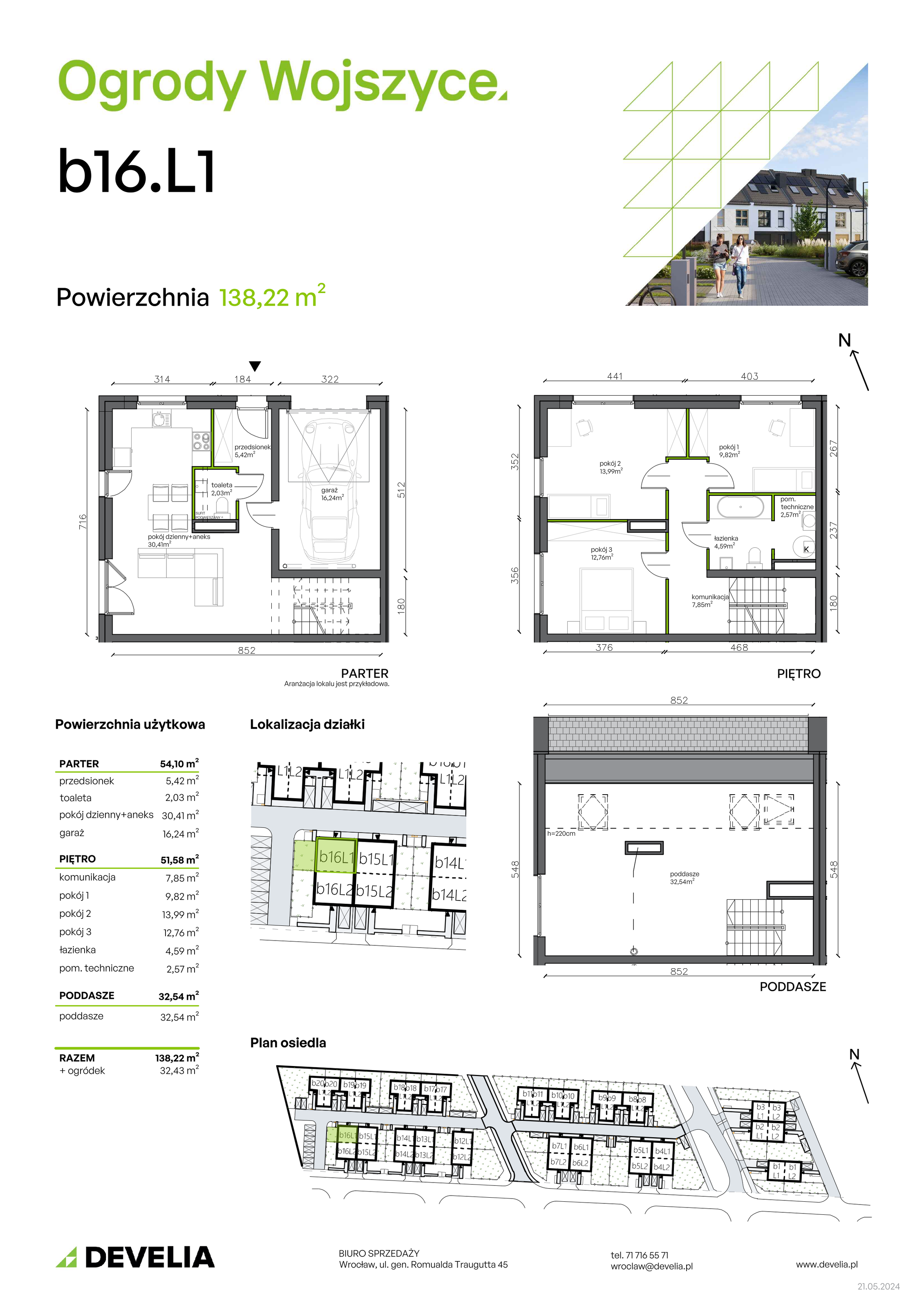 Dom 138,22 m², oferta nr b16.L1, Ogrody Wojszyce 2, Wrocław, Wojszyce, Krzyki, ul. Adama Kopycińskiego-idx