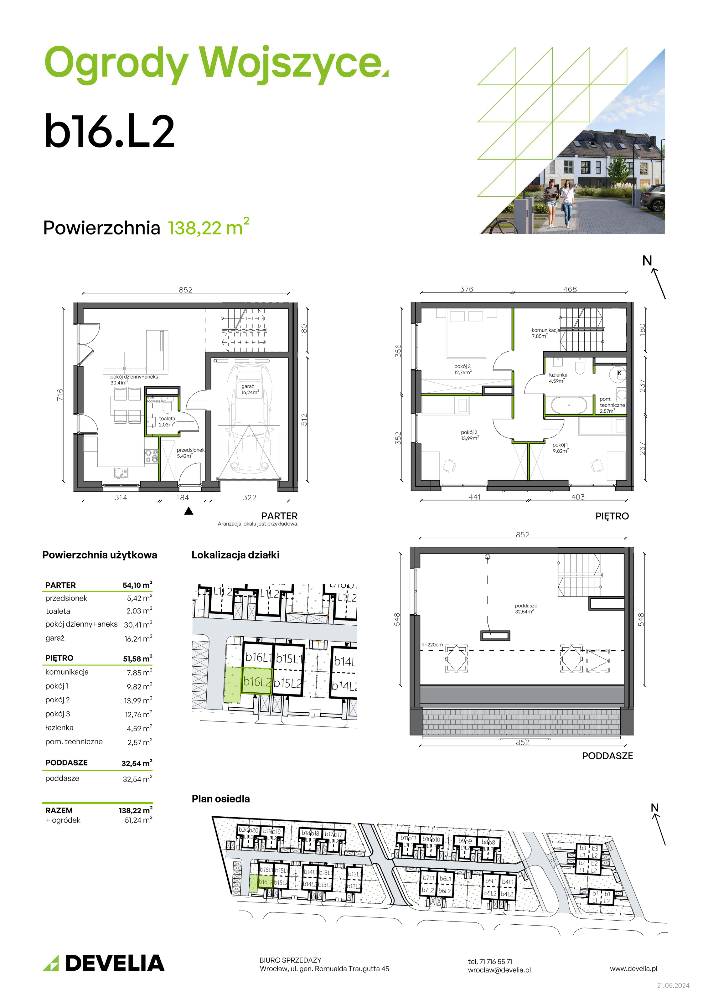 Dom 138,22 m², oferta nr b16.L2, Ogrody Wojszyce 2, Wrocław, Wojszyce, Krzyki, ul. Adama Kopycińskiego-idx