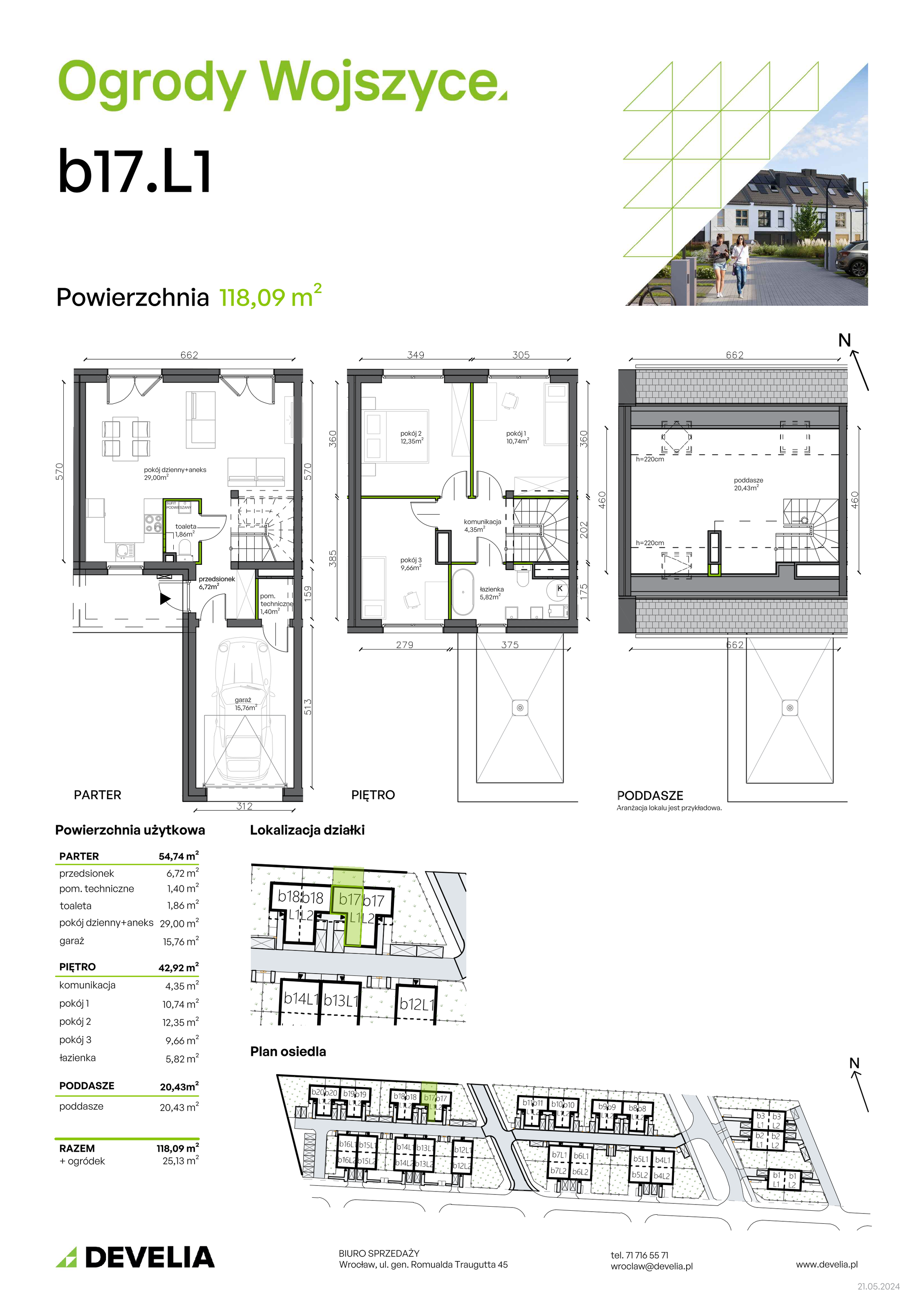 Dom 118,09 m², oferta nr b17.L1, Ogrody Wojszyce 2, Wrocław, Wojszyce, Krzyki, ul. Adama Kopycińskiego-idx