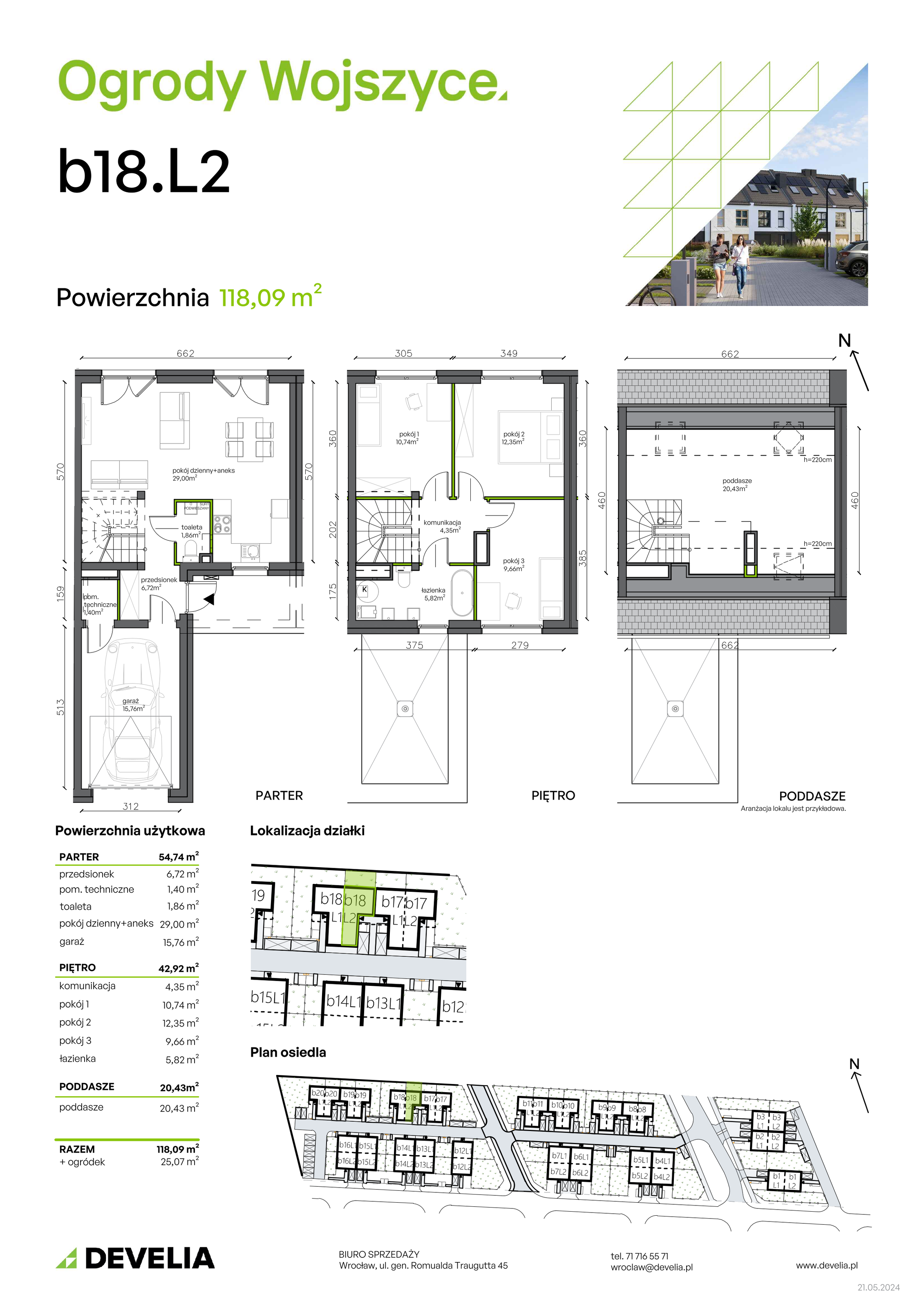 Dom 118,09 m², oferta nr b18.L2, Ogrody Wojszyce 2, Wrocław, Wojszyce, Krzyki, ul. Adama Kopycińskiego-idx