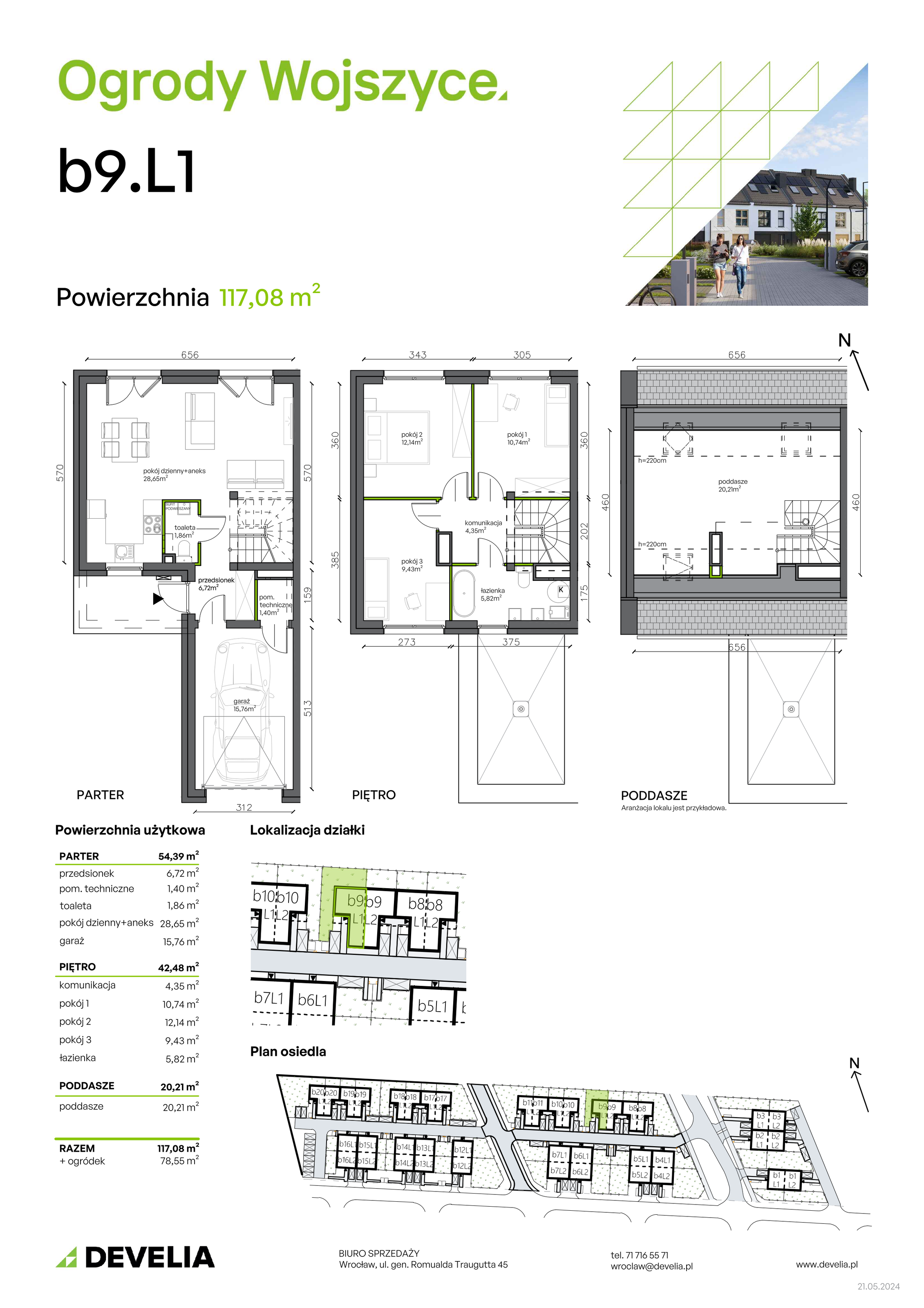 Dom 117,08 m², oferta nr b9.L1, Ogrody Wojszyce 2, Wrocław, Wojszyce, Krzyki, ul. Adama Kopycińskiego-idx