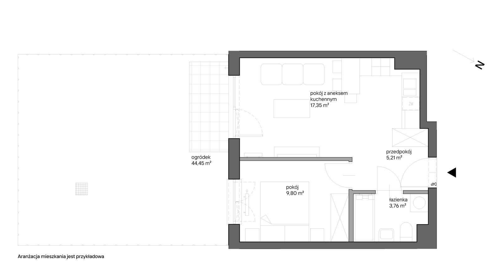 Mieszkanie 36,12 m², parter, oferta nr A.033, Słoneczne Miasteczko, Kraków, Bieżanów-Prokocim, ul. Henryka i Karola Czeczów-idx