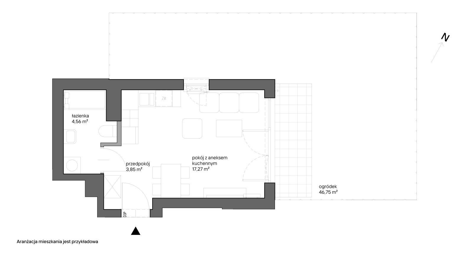 Mieszkanie 25,68 m², parter, oferta nr C.024, Słoneczne Miasteczko, Kraków, Bieżanów-Prokocim, ul. Henryka i Karola Czeczów-idx