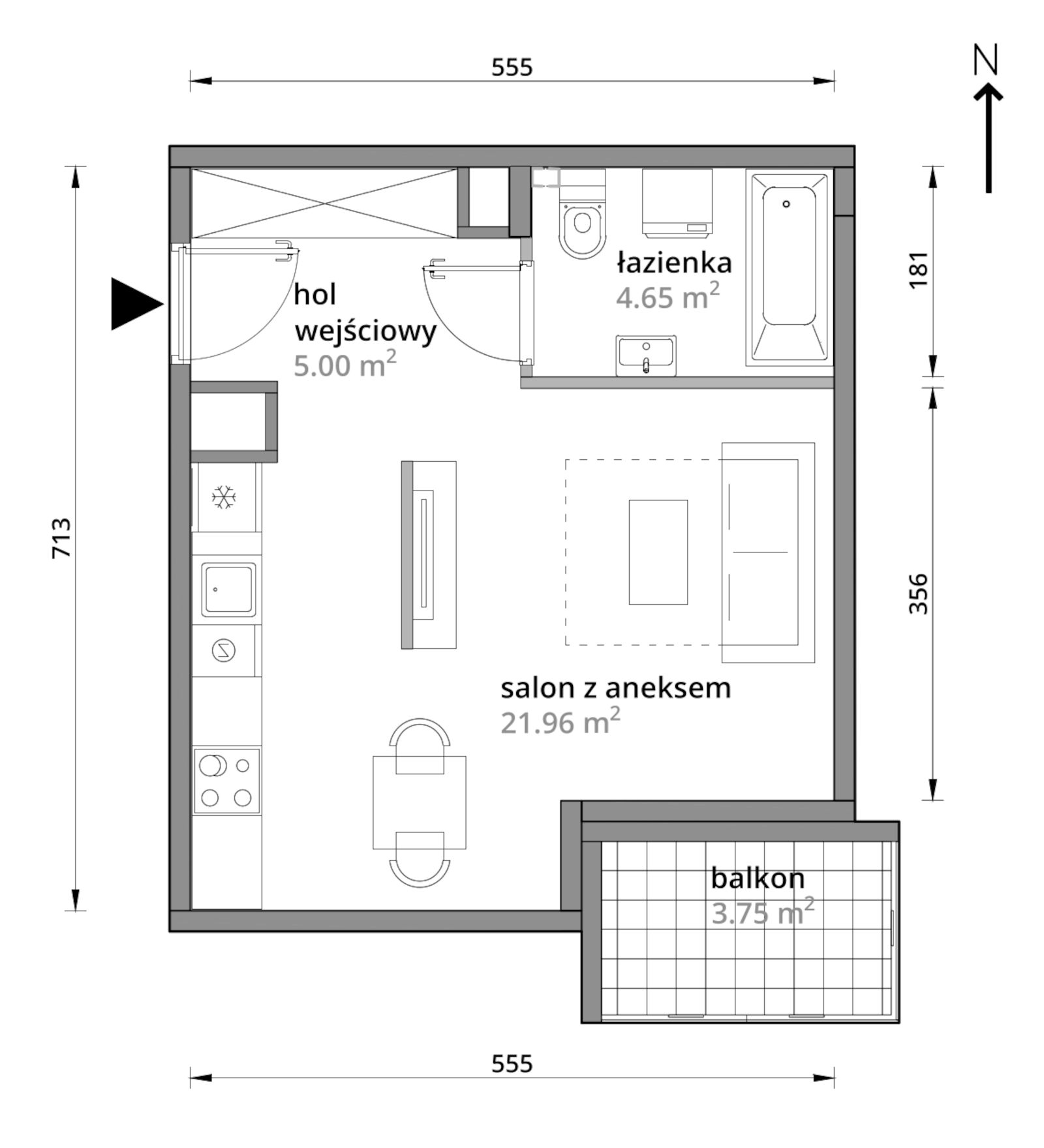 Mieszkanie 31,61 m², piętro 2, oferta nr B/026, Aleje Praskie etap III, Warszawa, Praga Południe, Kamionek, ul. Podskarbińska 32/34-idx