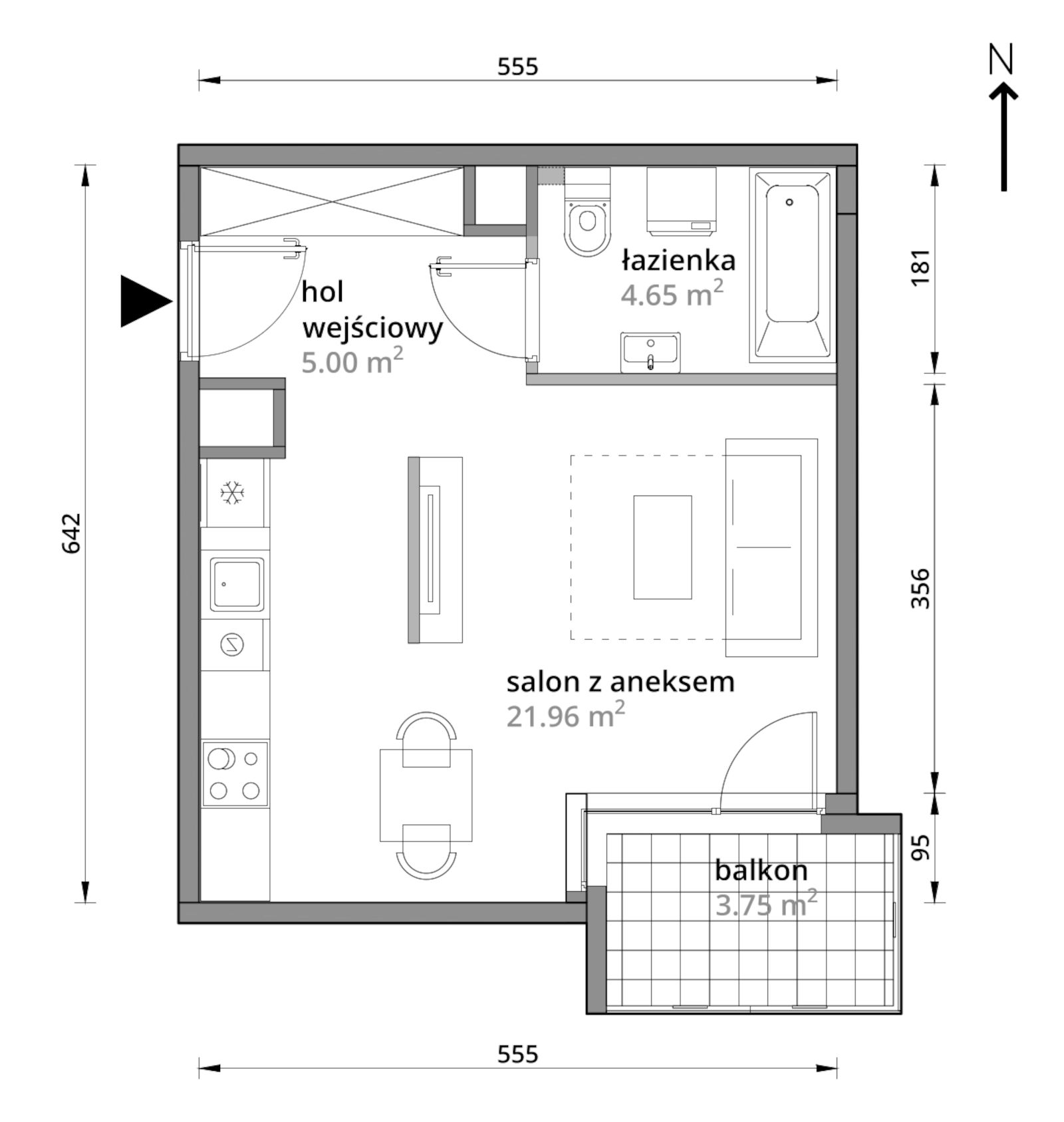 Mieszkanie 31,61 m², piętro 3, oferta nr B/039, Aleje Praskie etap III, Warszawa, Praga Południe, Kamionek, ul. Podskarbińska 32/34-idx