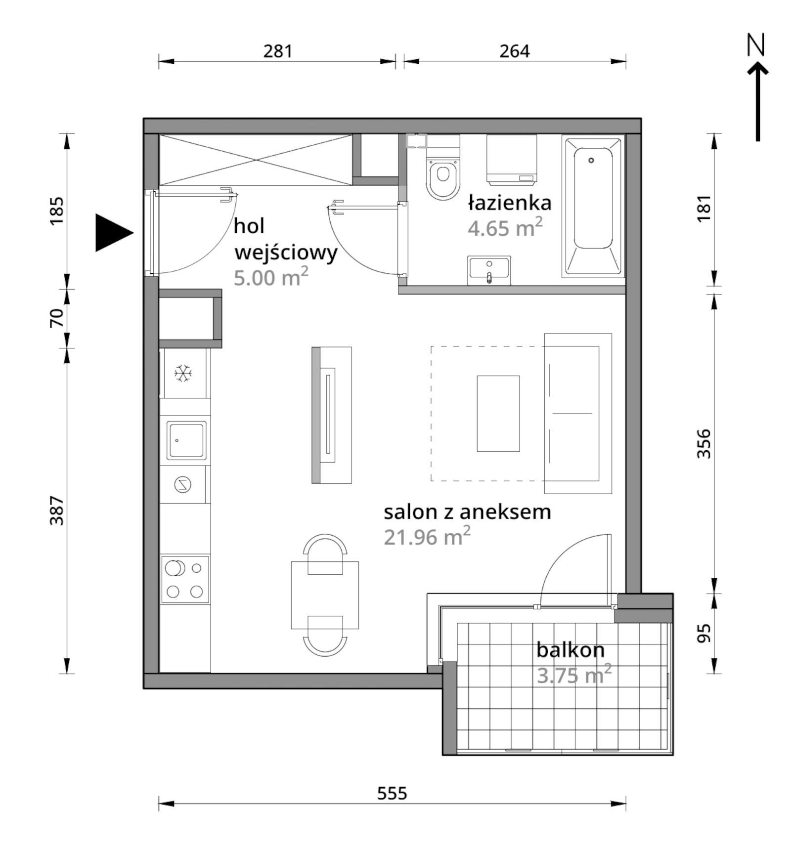 Mieszkanie 31,61 m², piętro 4, oferta nr B/050, Aleje Praskie etap III, Warszawa, Praga Południe, Kamionek, ul. Podskarbińska 32/34-idx