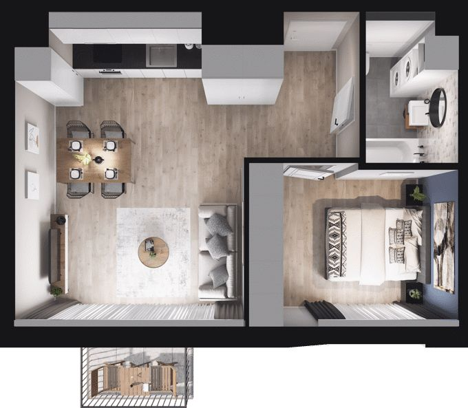 Mieszkanie 43,10 m², piętro 2, oferta nr W/2/26, Welocity Wiczlino, Gdynia, Chwarzno-Wiczlino, ul. Jana Kazimierza-idx