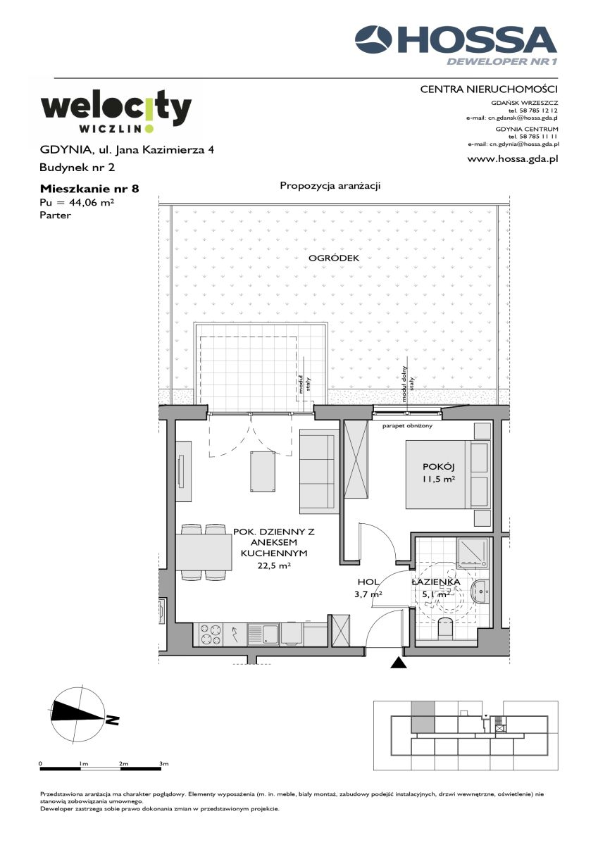 Mieszkanie 44,06 m², parter, oferta nr W/2/8, Welocity Wiczlino, Gdynia, Chwarzno-Wiczlino, ul. Jana Kazimierza-idx