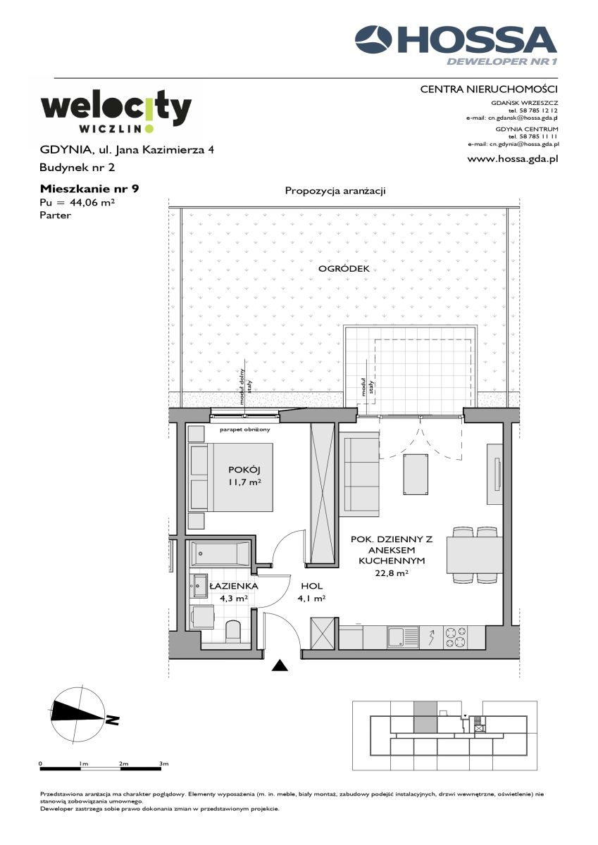 Mieszkanie 44,06 m², parter, oferta nr W/2/9, Welocity Wiczlino, Gdynia, Chwarzno-Wiczlino, ul. Jana Kazimierza-idx