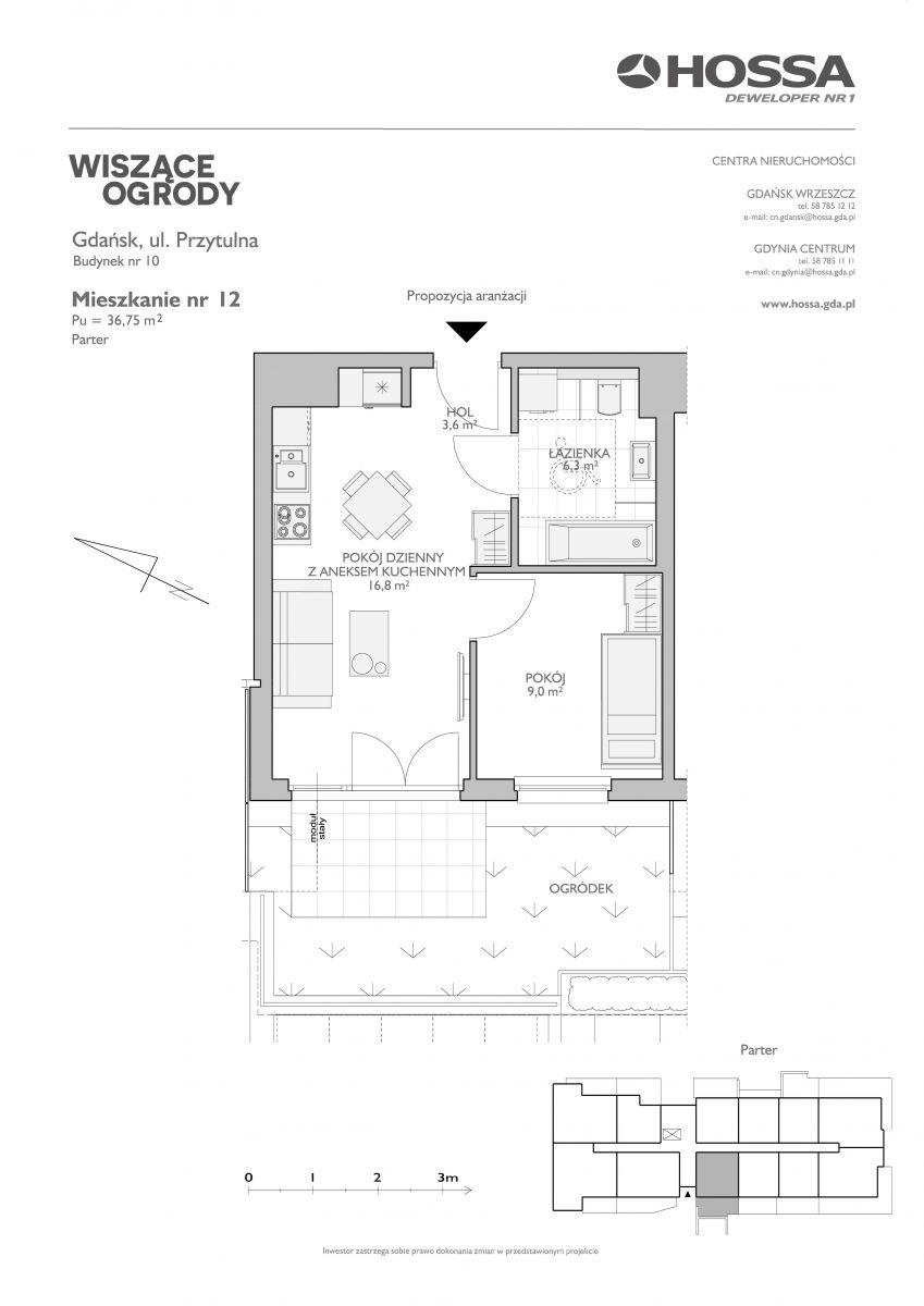 Mieszkanie 36,75 m², parter, oferta nr WO/10/12, Wiszące Ogrody, Gdańsk, Jasień, Kiełpinek, ul. Przytulna-idx