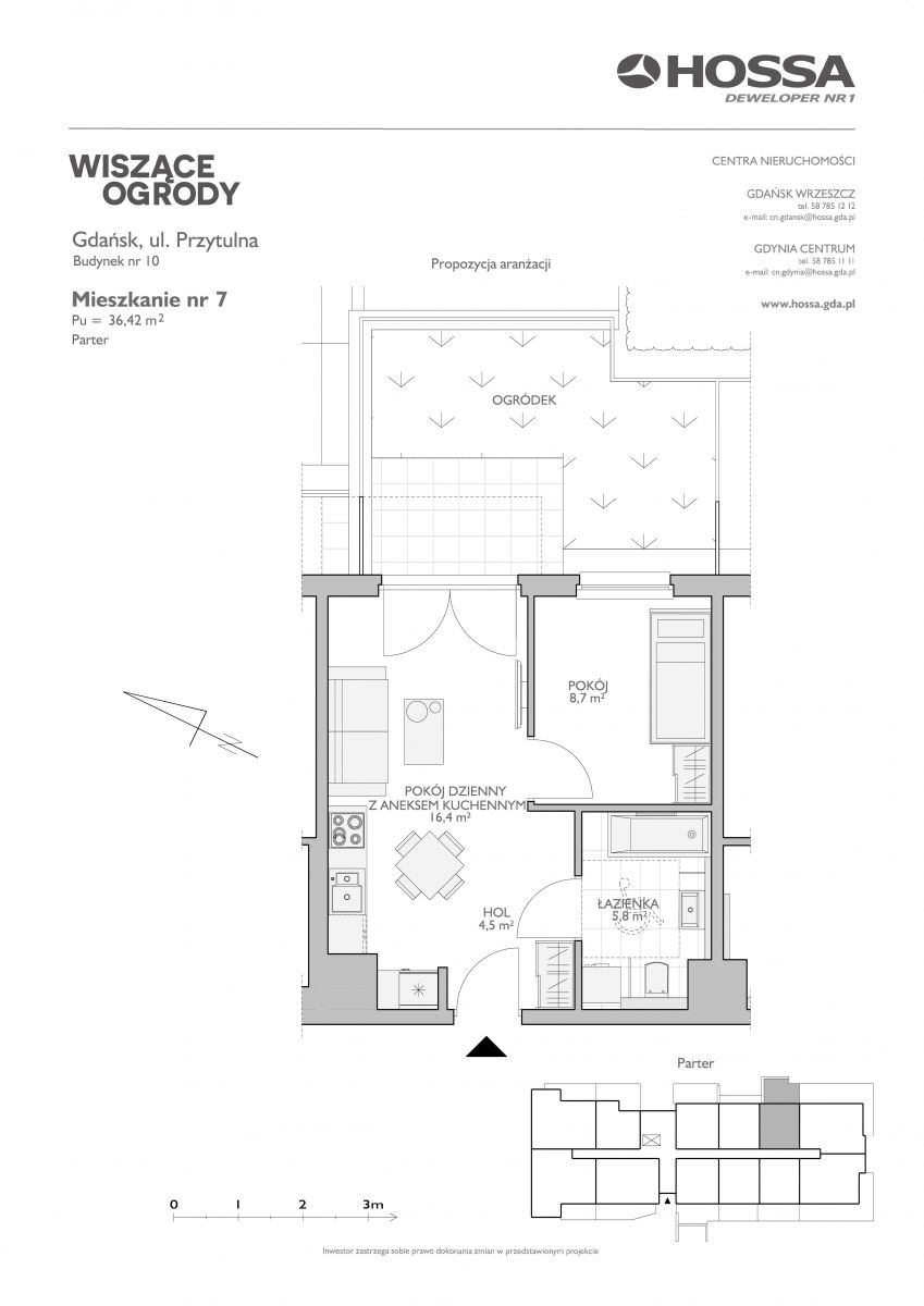 Mieszkanie 36,42 m², parter, oferta nr WO/10/7, Wiszące Ogrody, Gdańsk, Jasień, Kiełpinek, ul. Przytulna-idx