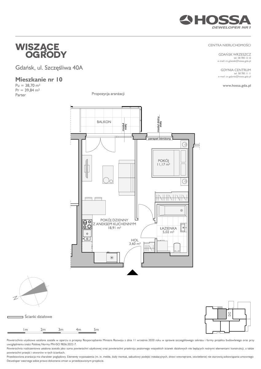 Mieszkanie 39,84 m², parter, oferta nr WO/B3/10, Wiszące Ogrody, Gdańsk, Jasień, Kiełpinek, ul. Przytulna-idx