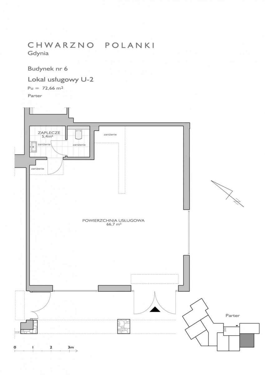 Lokal użytkowy 72,68 m², oferta nr CHP/U/6/2, Chwarzno Polanki - lokale użytkowe, Gdynia, Chwarzno-Wiczlino, ul. Wagnera-idx