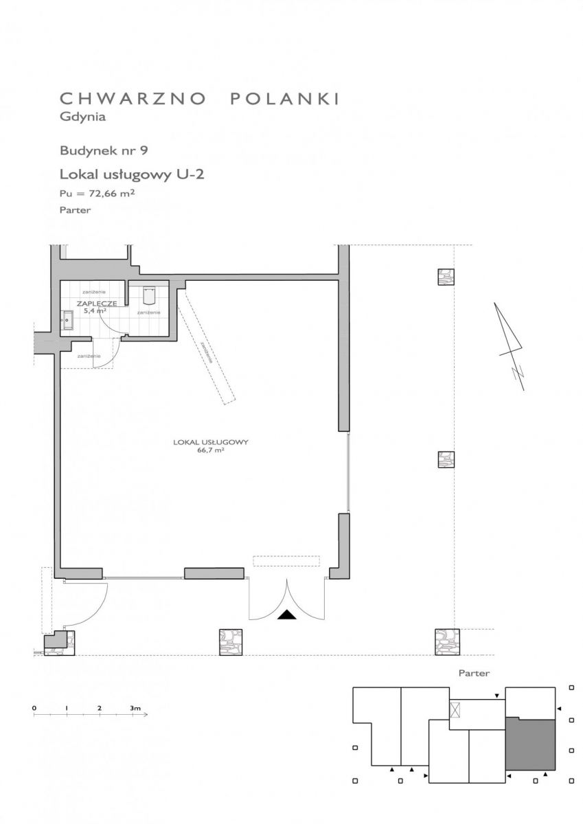 Lokal użytkowy 72,68 m², oferta nr CHP/U/9/2, Chwarzno Polanki - lokale użytkowe, Gdynia, Chwarzno-Wiczlino, ul. Wagnera-idx