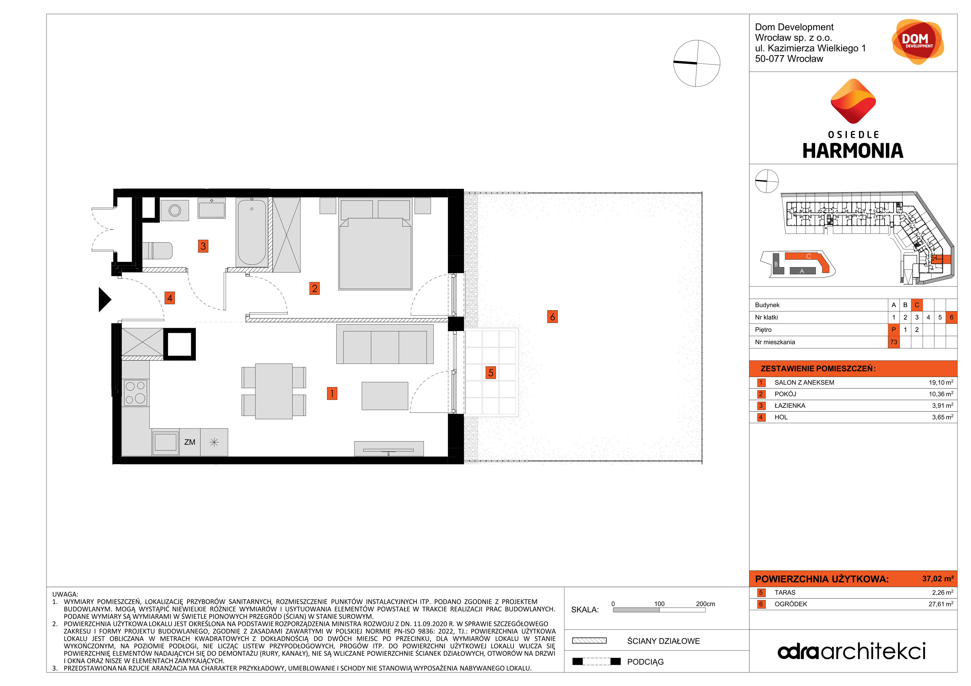 Mieszkanie 37,02 m², parter, oferta nr C/73, Osiedle Harmonia, Wrocław, Maślice, ul. Stodolna-idx