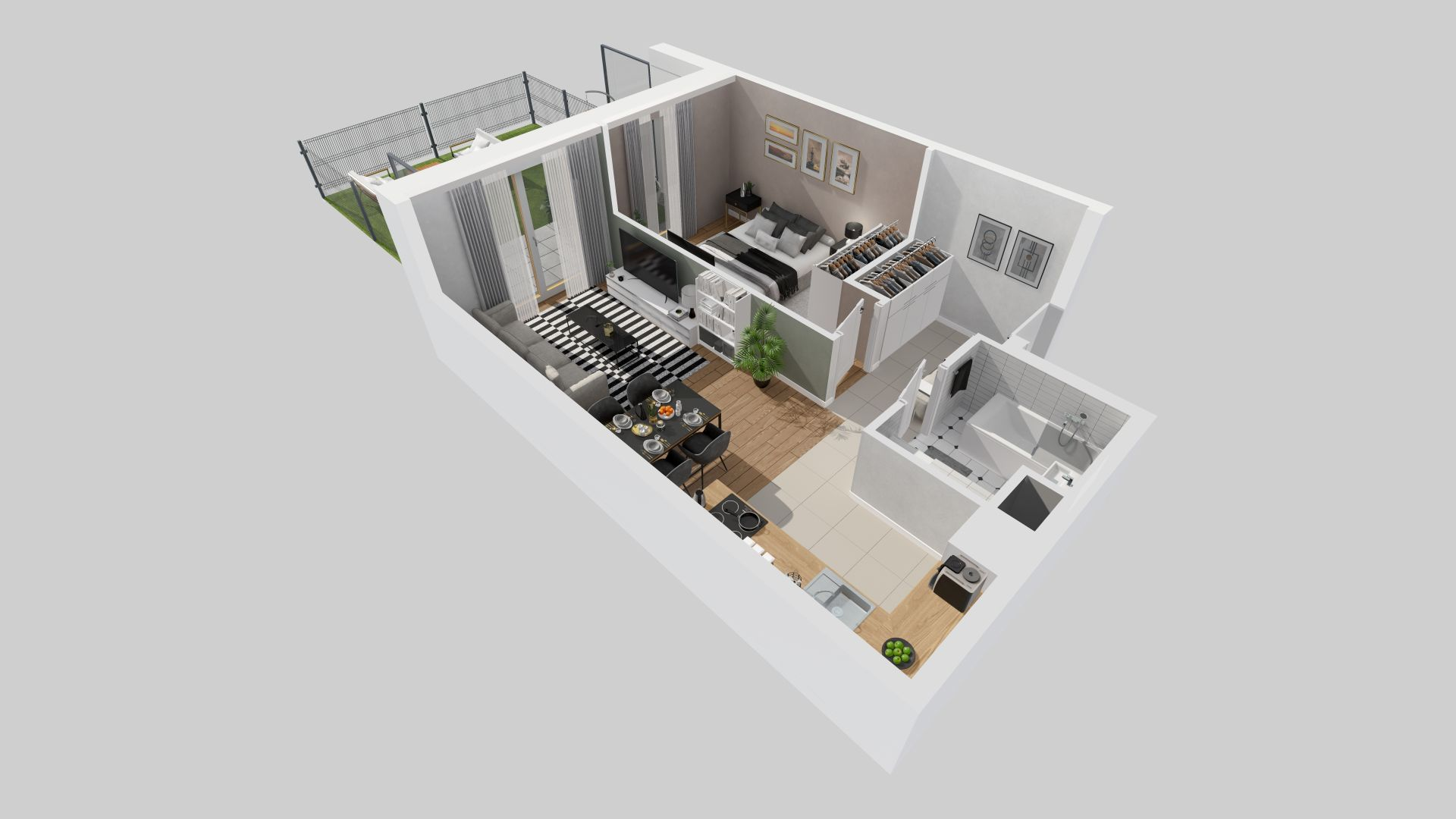 Mieszkanie 41,47 m², parter, oferta nr A/26, Osiedle Zielna 4, Wrocław, Psie Pole-Zawidawie, Psie Pole, ul. Zielna / Bylinowa-idx