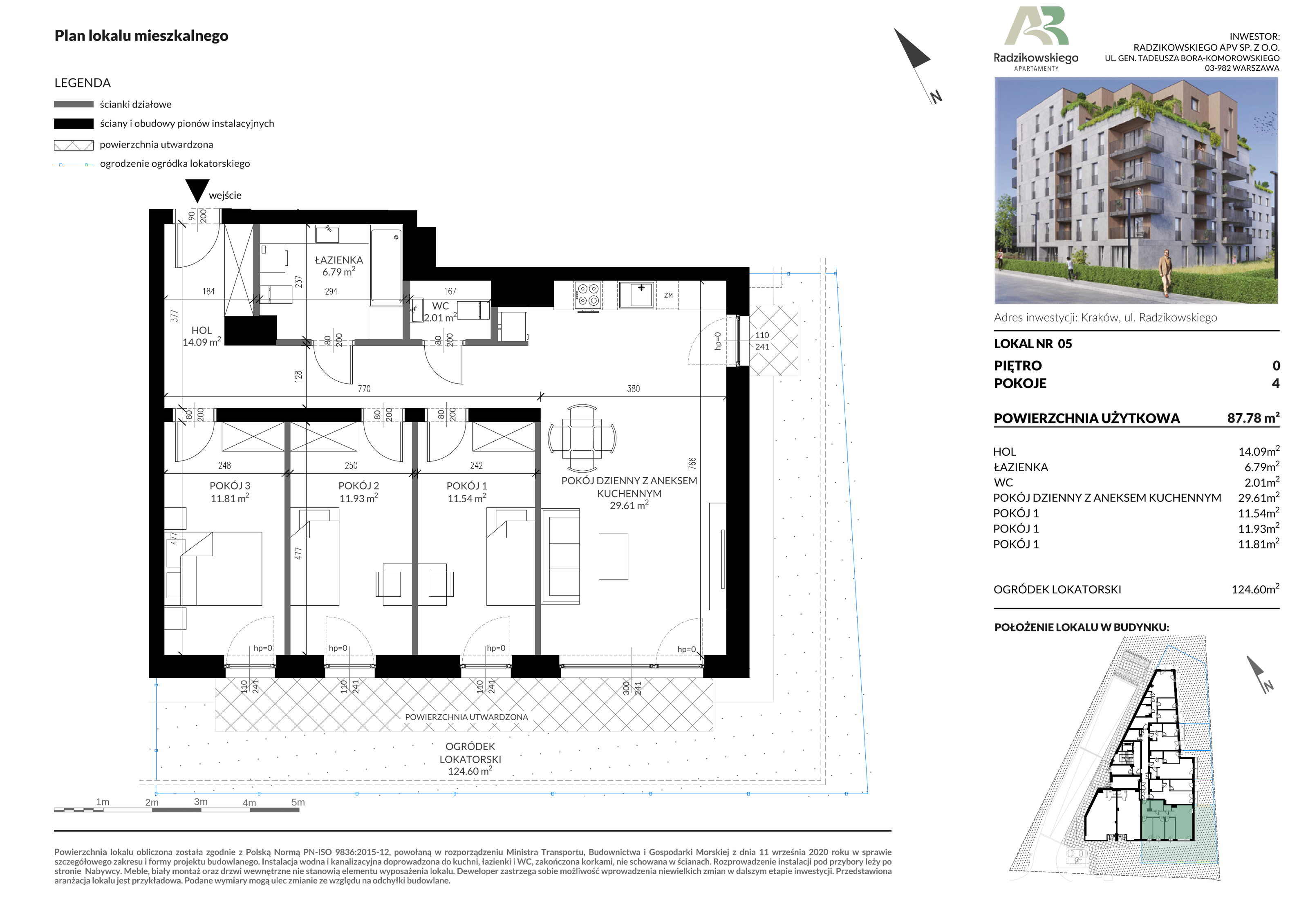 Mieszkanie 87,78 m², parter, oferta nr 5, Apartamenty Radzikowskiego, Kraków, Prądnik Biały, Azory, ul. Radzikowskiego-idx