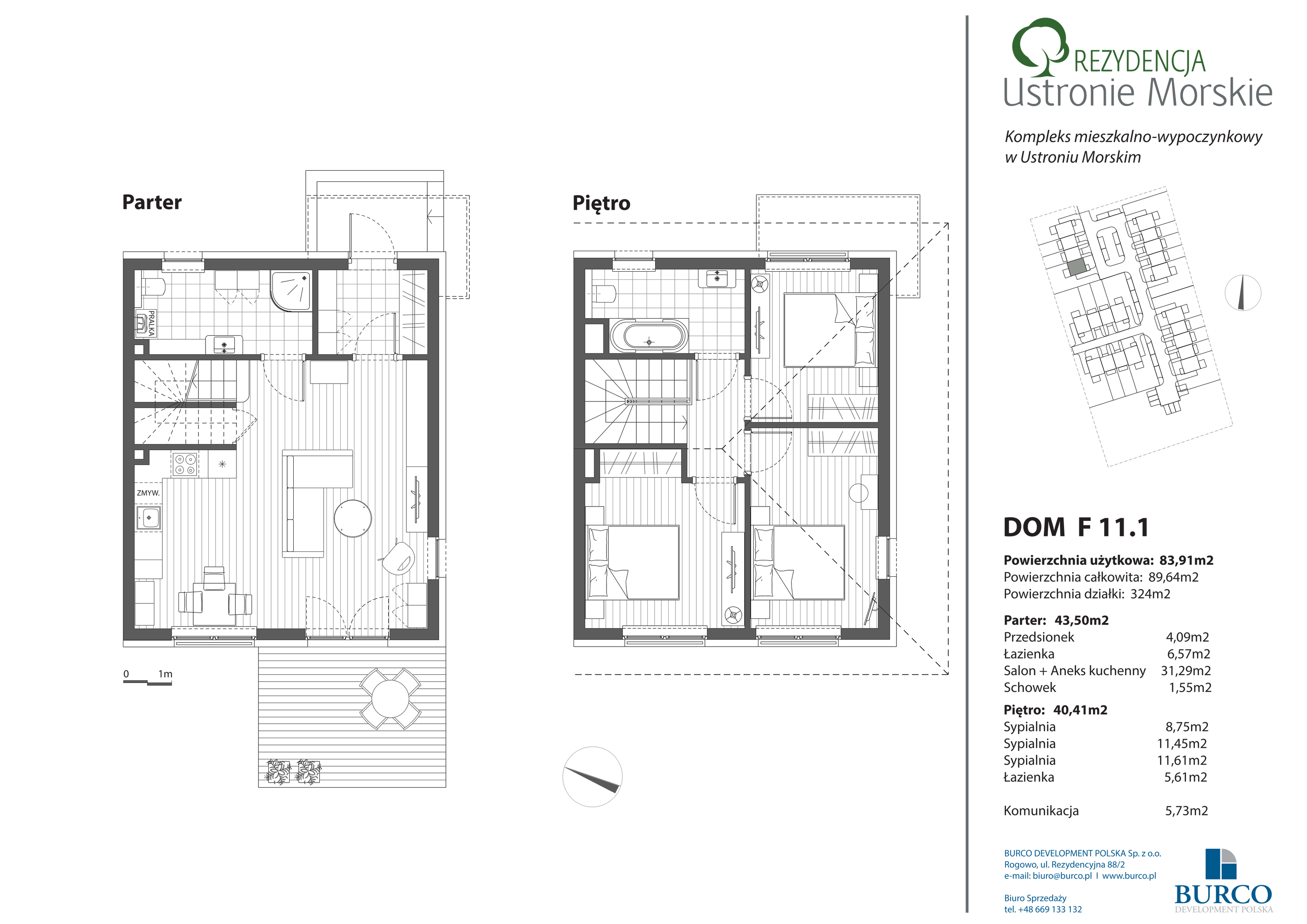 Dom i rezydencja 89,64 m², oferta nr F11.1, Rezydencja Ustronie Morskie - domy szeregowe z ogrodem i basenem, Ustronie Morskie, ul. Zachodnia-idx